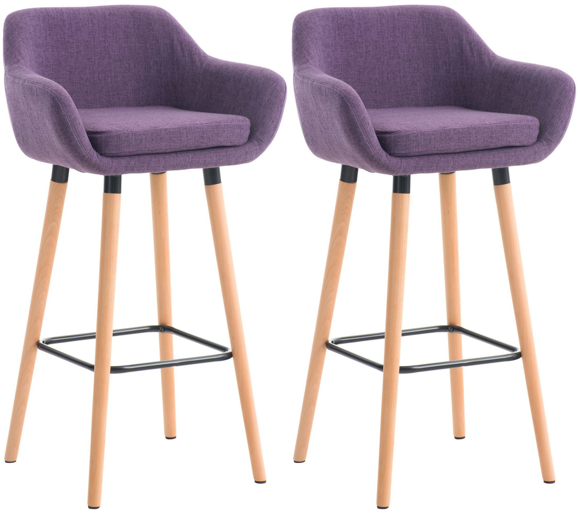 CLP Высокие табуреты Grant (2er Set, 2 St., 2er), Stoff-Bezug, Gestell aus Buchenholz