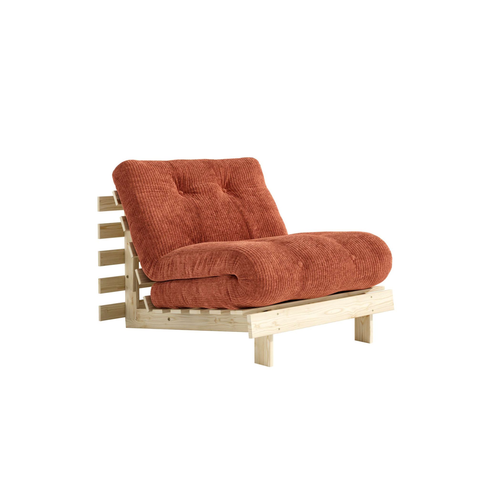 Karup Design Daybett Roots Sofa Bed, Schlafsofa, Bettfunktion, FSC®-Massivholz, B: 90 cm, Inkl. Futonmatratze. Made in Europe, minimalistisches Design