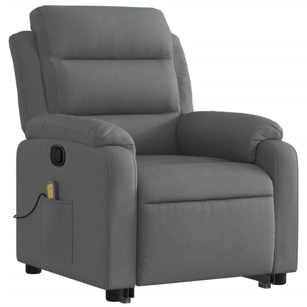 vidaXL Sessel Massagesessel mit Aufstehhilfe Dunkelgrau Stoff (1-St)