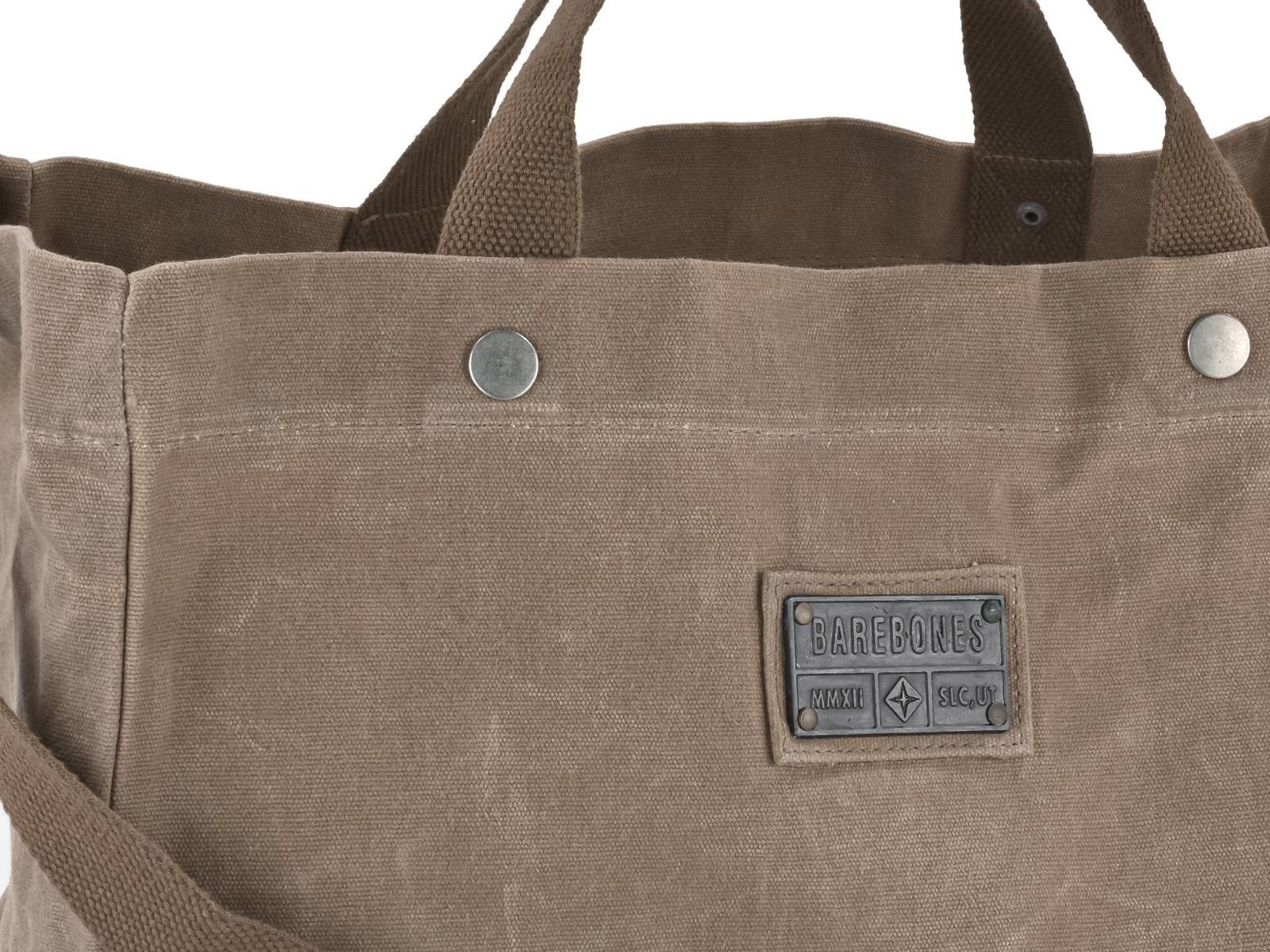 Barebones Shopper "Neelum" große Canvas Einkaufstasche im Vintage Retro Look khaki, strapazierfähig, robust, für Camping und Outdoor