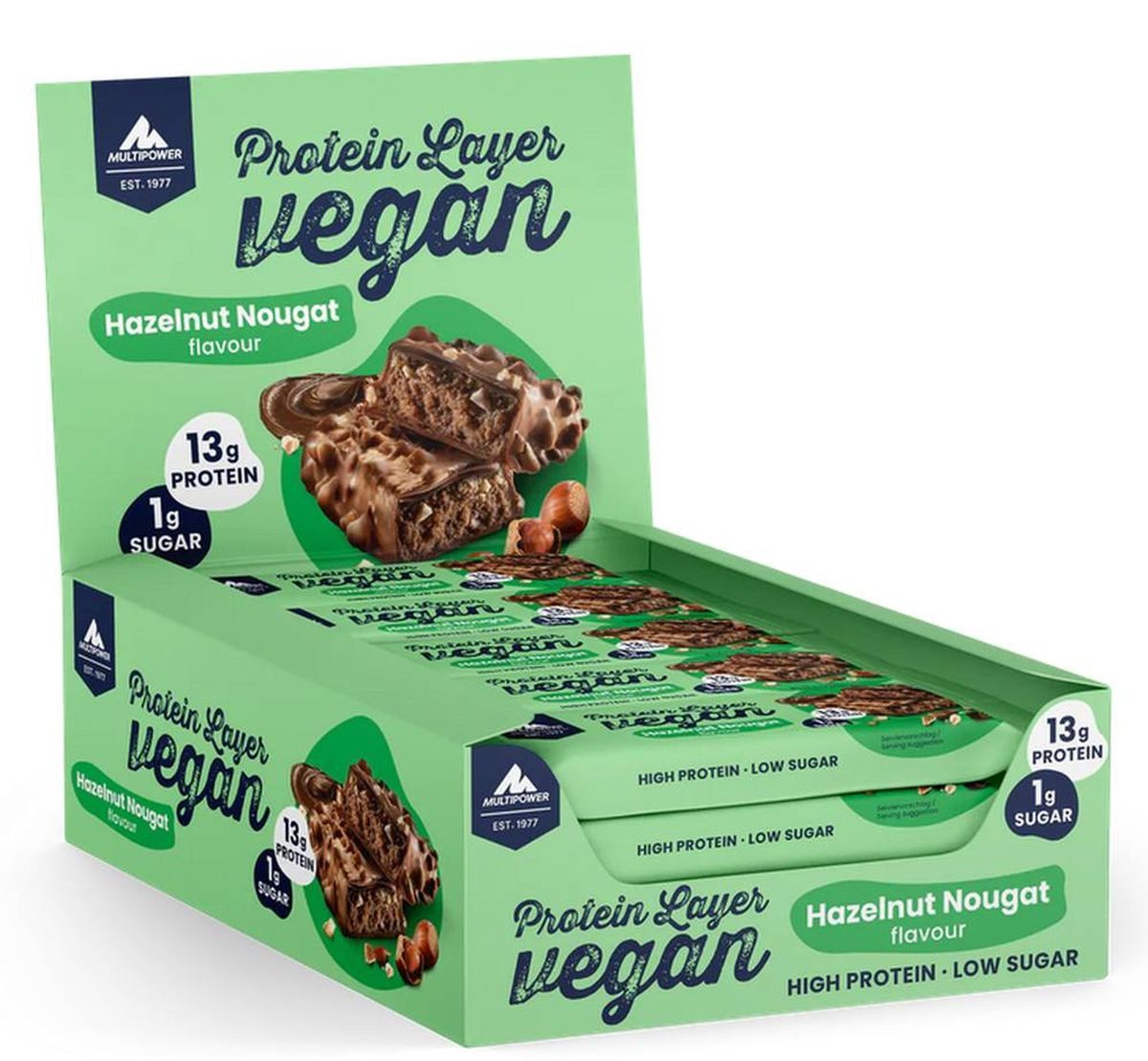Multipower Nutrition Multipower Protein Layer vegan – 15 Riegel à 55 g Riegel
