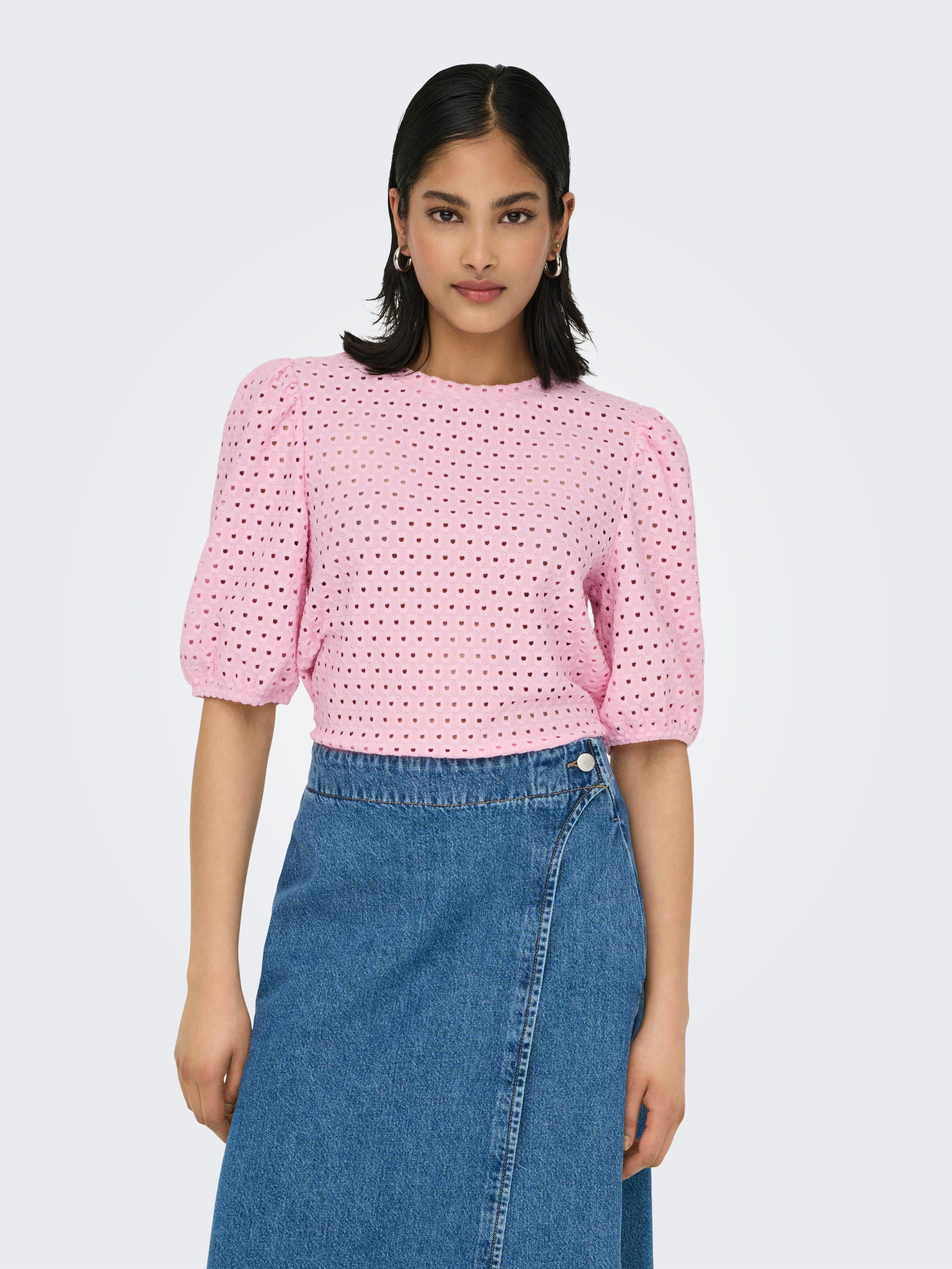 ONLY Kurzarmshirt ONLELISA S/S O-NECK TOP günstig online kaufen