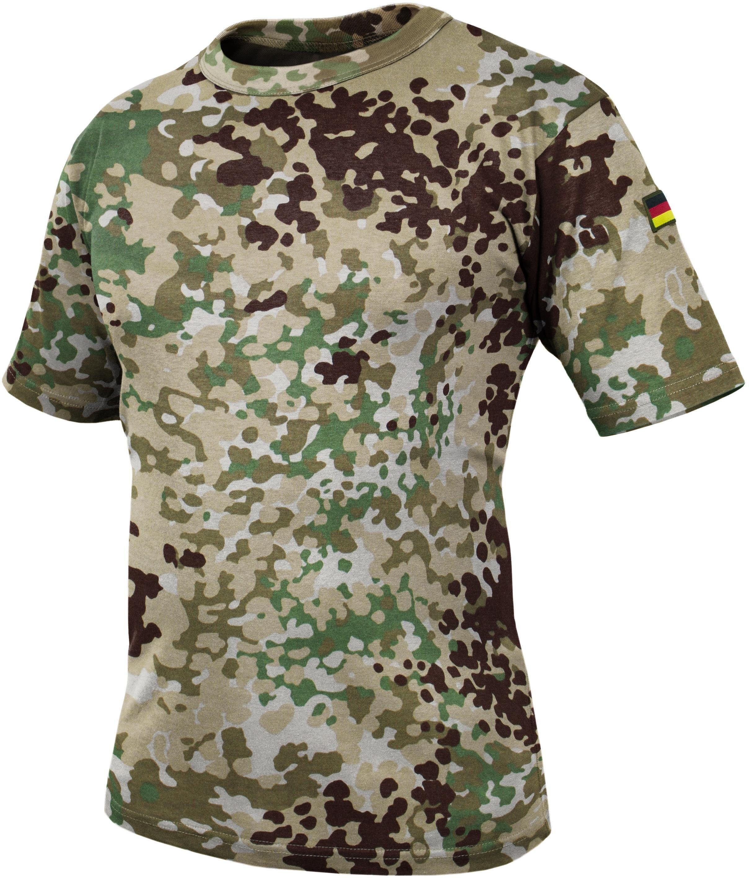 normani Funktionsshirt Herren BW mit Bundeswehr Kurzarm Shirt Unterhemd T-Shirt Tactical Flecktarn-Arid Tropen Tactical Deutschlandfahnen „Macapá“ Tropenhemd