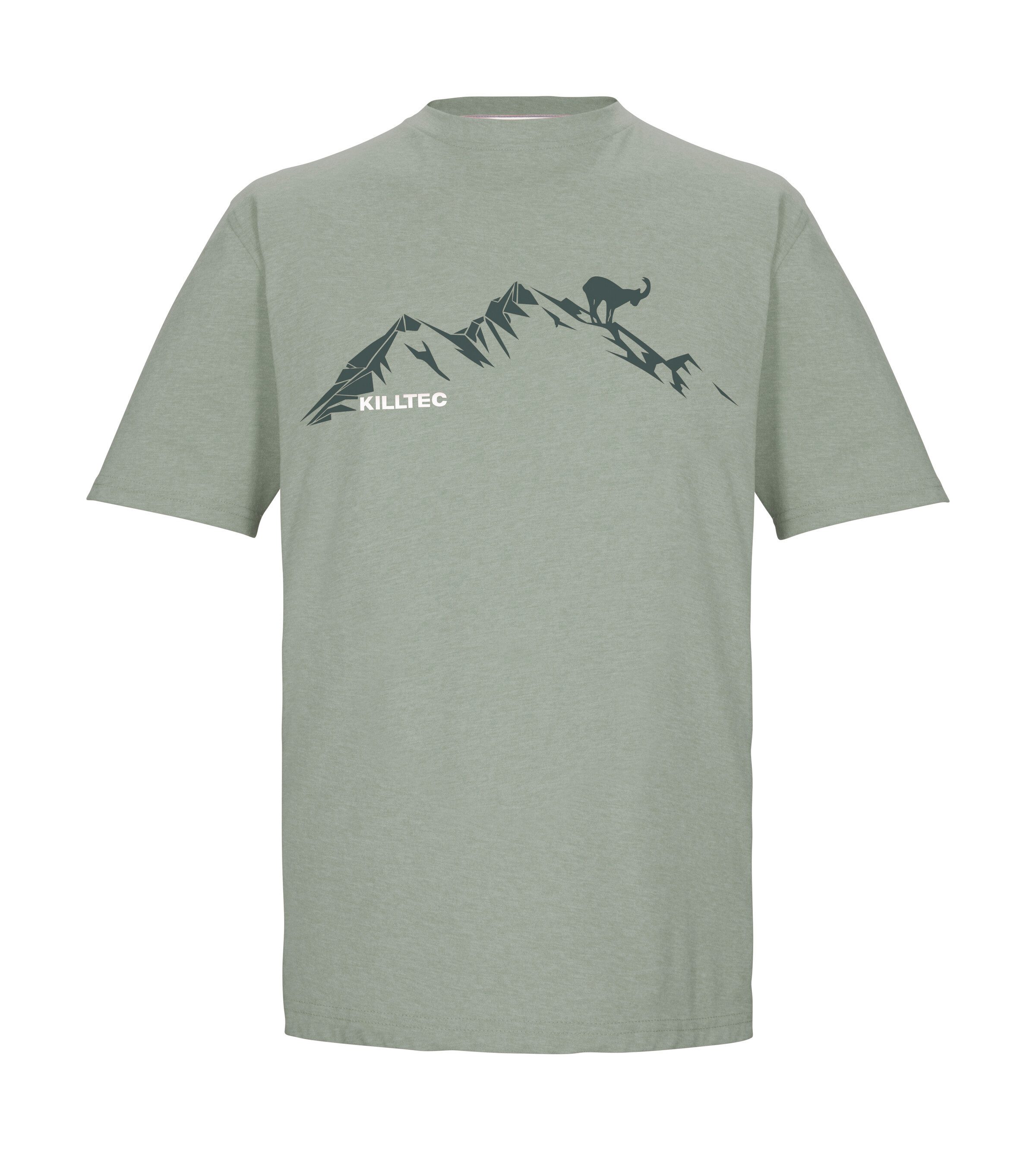 Killtec T-Shirt KOS 365 MN TSHRT Herren T-Shirt mit Melange-Optik, Bergprint, vielseitig kombinierbar