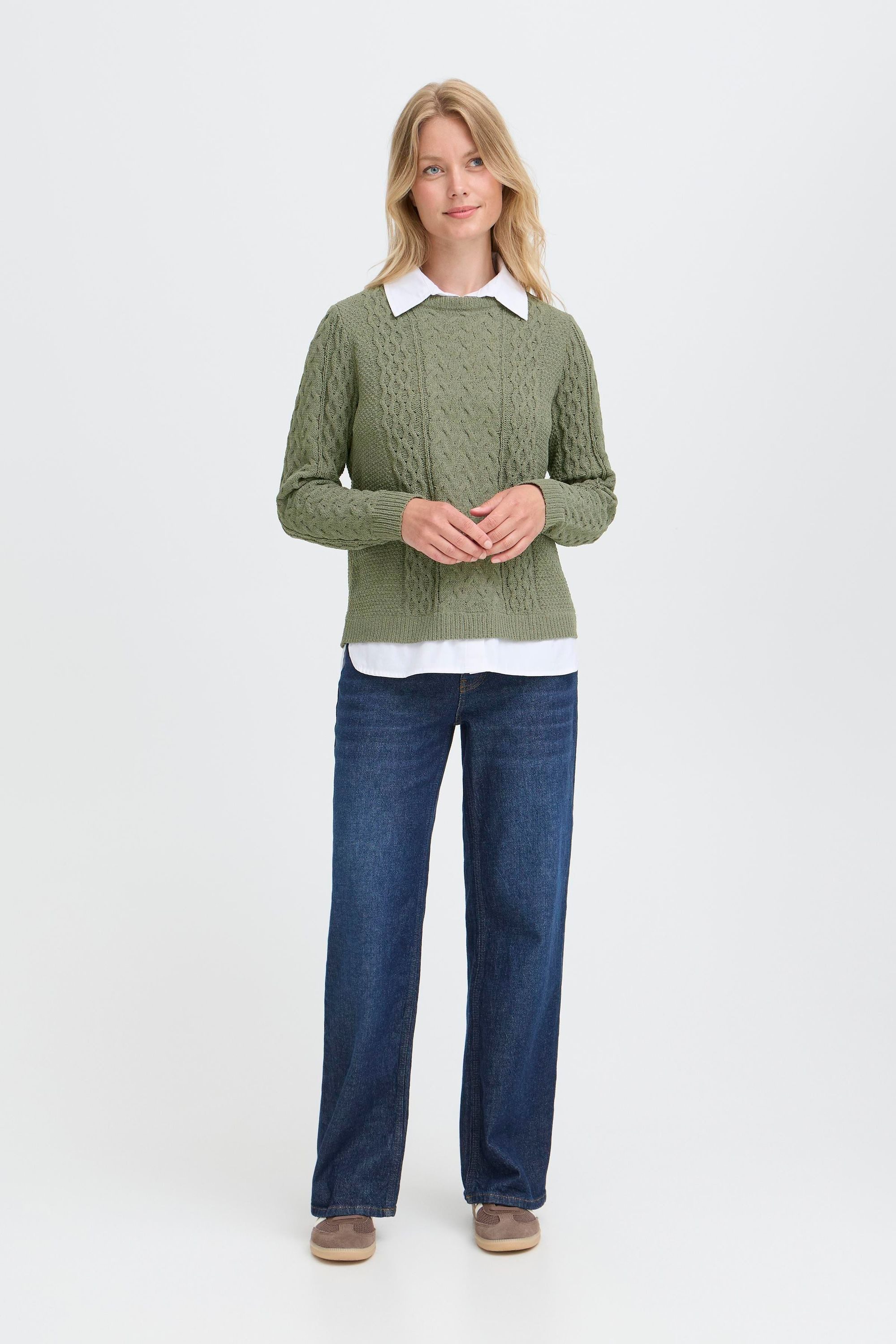 OXMO Strickpullover OXFSanvi Modischer Strickpullover mit integrierter Bluse