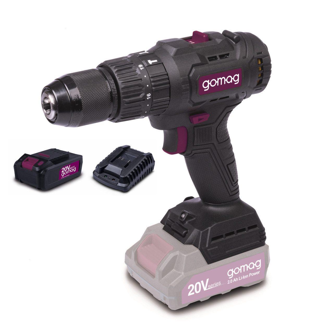 Scheppach Akku-Schlagschrauber Gomag Akku-Schlagbohrschrauber GO-SBS60BL 20 V