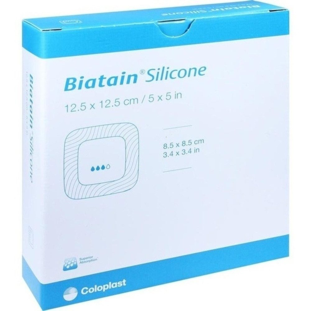 Coloplast Gips-und Verbandschutz BIATAIN Silicone Schaumverband 12,5x12,5 cm, Saugfähiger Schaumverband