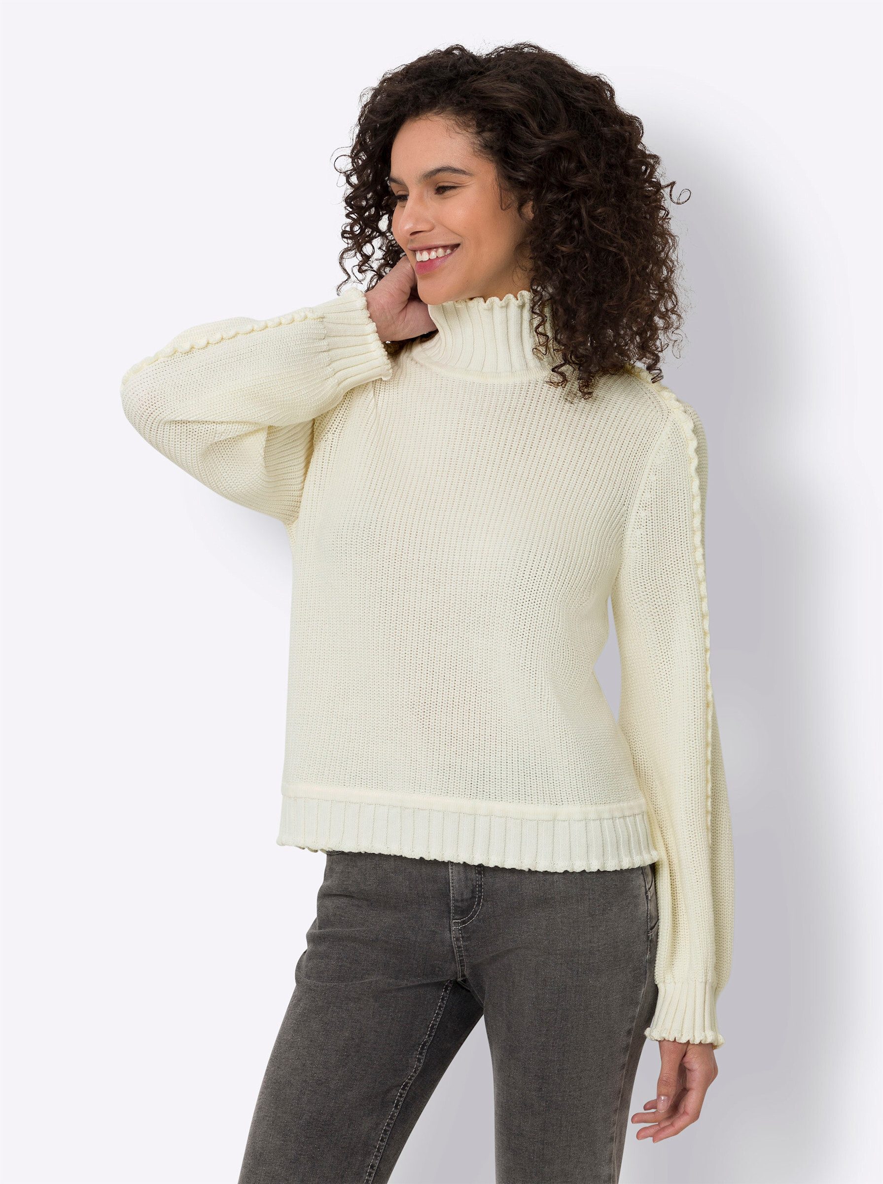Heine Pullover Pullover Beige Schwarz Heine Damen Pullover