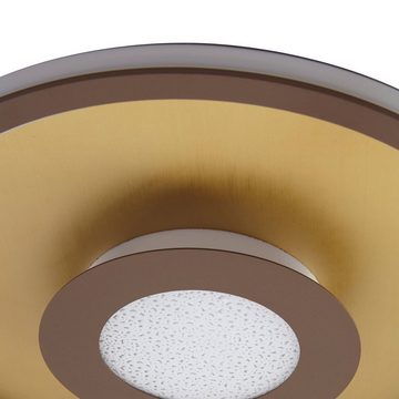Lindby LED Deckenleuchte Pekela, dimmbar, LED-Leuchtmittel fest verbaut, warmweiß, Modern, Eisen, Aluminium, Kunststoff, rost, gold matt, weiß, 1