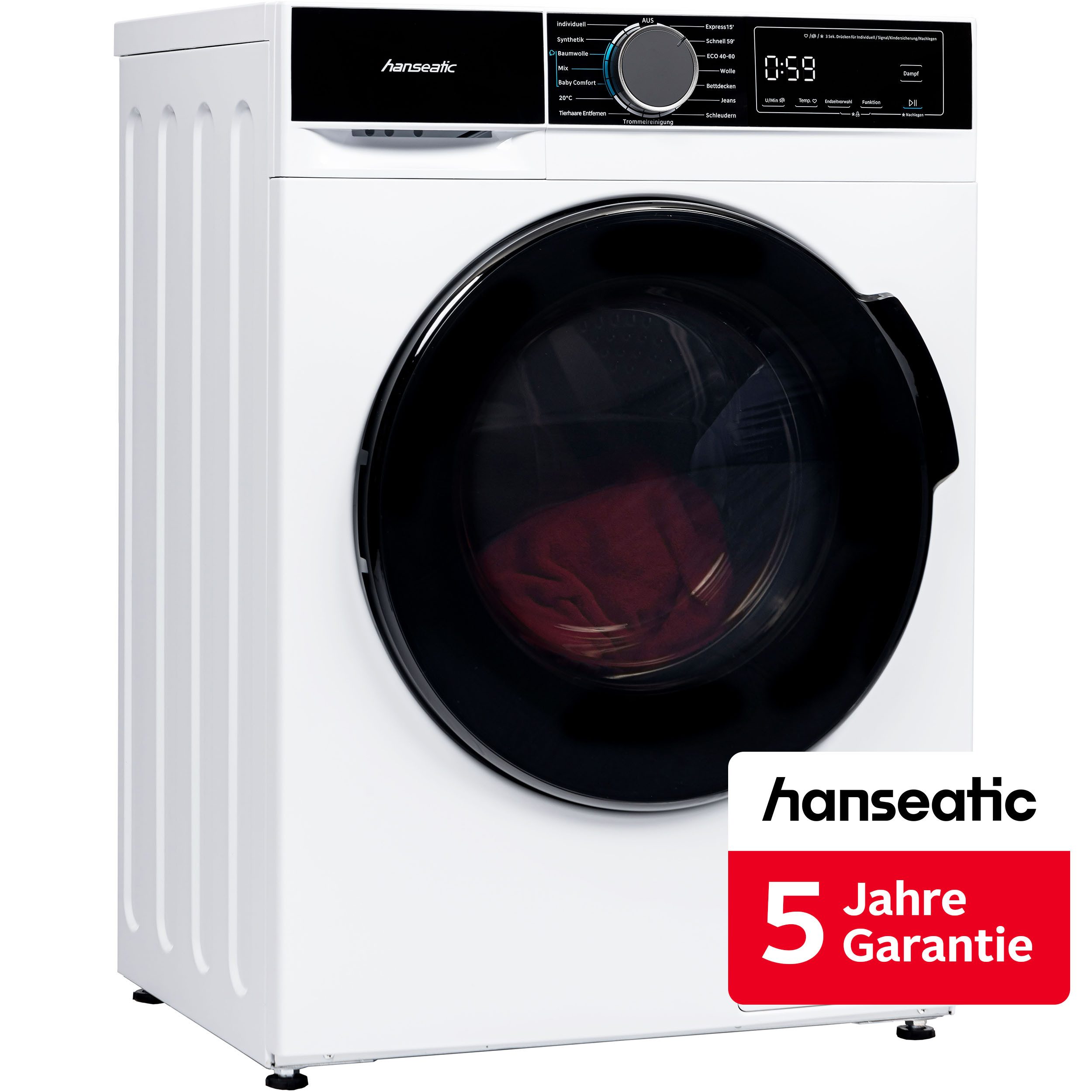 Hanseatic Waschmaschine HWMA714A, 7 kg, 1400 U/min, inkl. 5 Jahre Langzeitgarantie