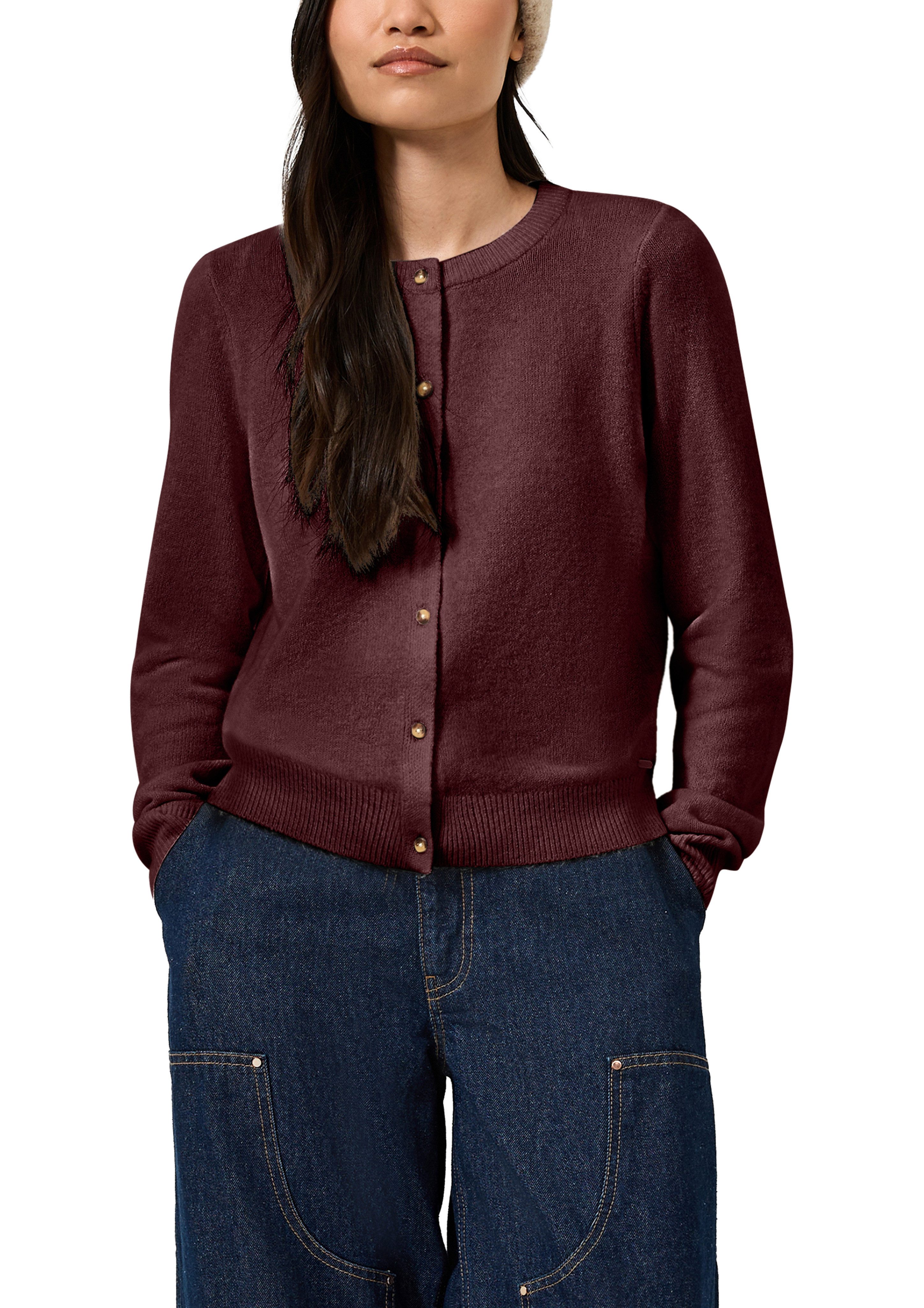 QS Cardigan Strickjacke mit Rundhals und Knopfleiste