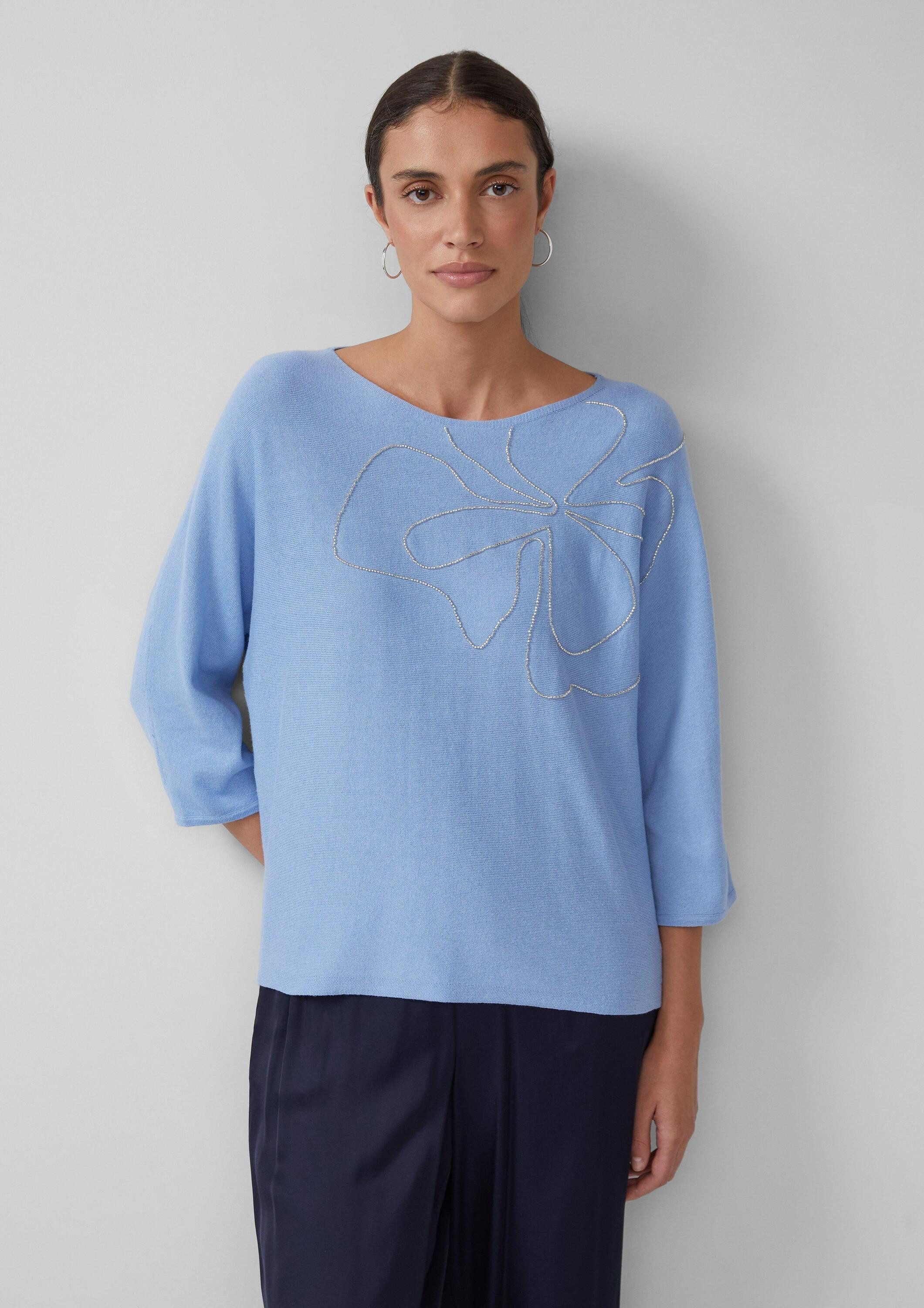 s.Oliver 3/4 Arm-Pullover Strickpullover Strickpullover mit Fledermausärmel günstig online kaufen