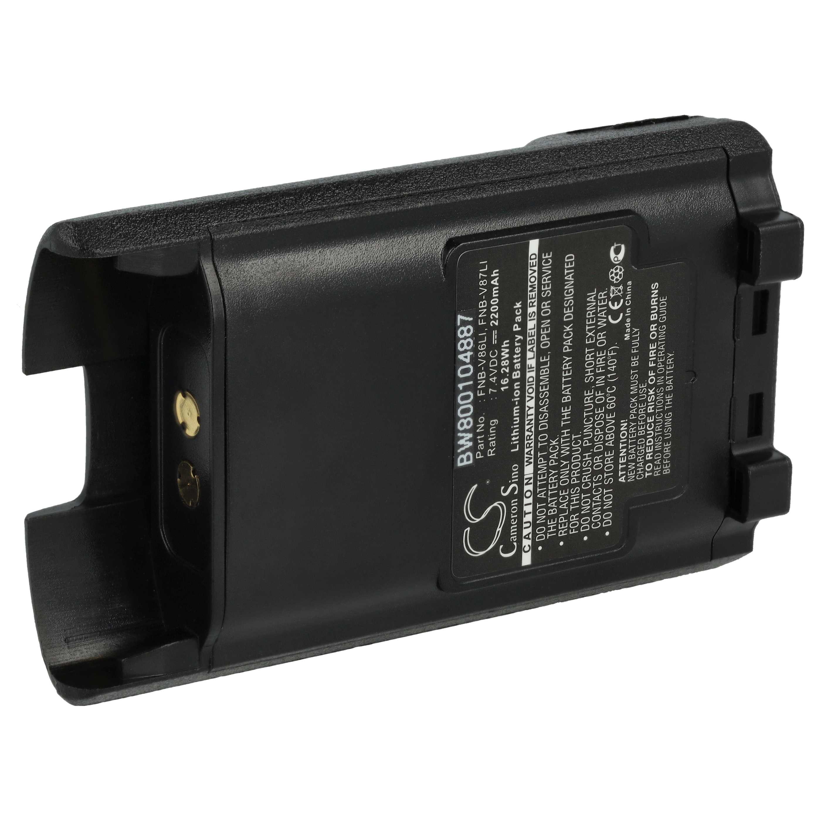 vhbw Akku Ersatz für Yaesu Vertex FNB-V87Li, FNB-V87, FNB-V86Li, FNB-V86 Akku Akku Li-Ion 2200 mAh (7,4 V, 1 St), Leistungsfähiger Austausch-Akku für Ihr Funkgerät, Walkie-Talkie