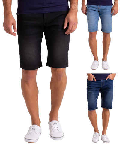 BlauerHafen Jeansshorts »Herren-Denim-Shorts Stretch Slim Fit lässige Röhrenjeans halbe Hose« 5 Taschen, Stretch-Flex
