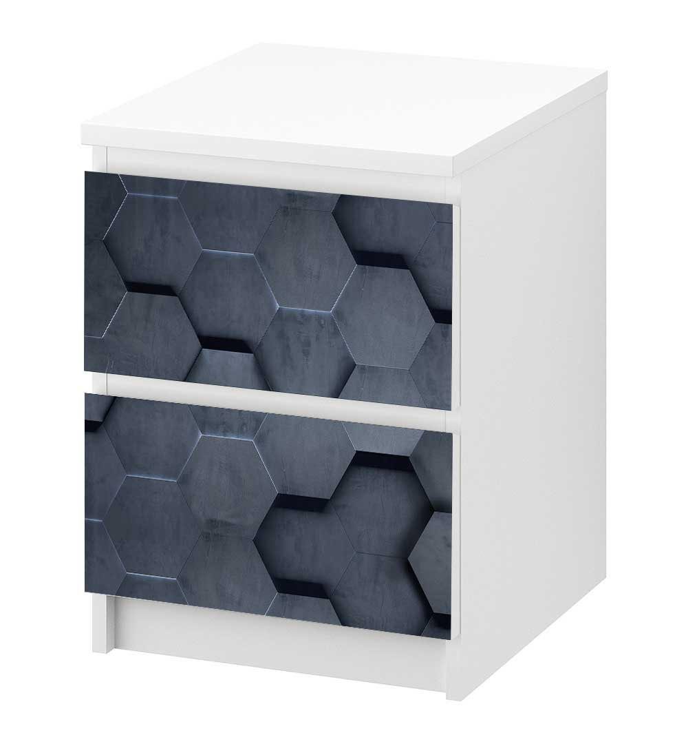 MyMaxxi Möbelfolie Kommodenaufkleber Malm Hexagon Schwarz Klebefolie Möbelfolie Folie, (Hexagon Schwarz, 1St.}, Ein Наклейка je Schublade), Selbstklebend