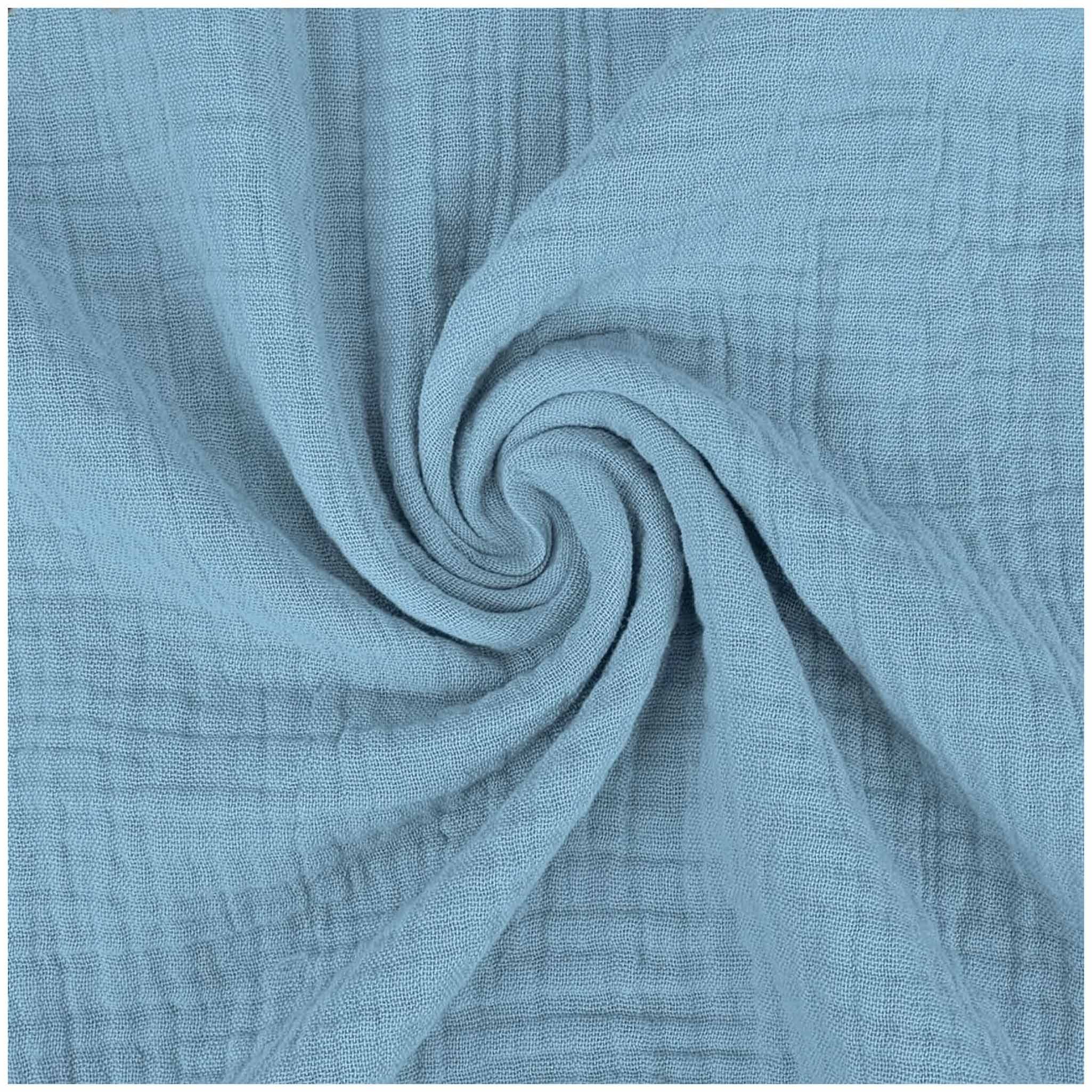maDDma Stoff Musselin Stoff XXL 1/2 Meterware 280 cm breit Double Gauze Baumwolle, jeans