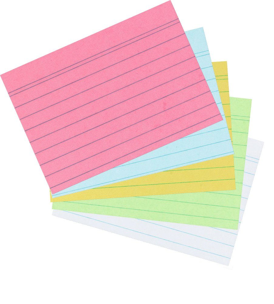 Herlitz Karteikarten 500 Herlitz Karteikarten DIN A8 / liniert / je 100x blau,rosa,grün,wei