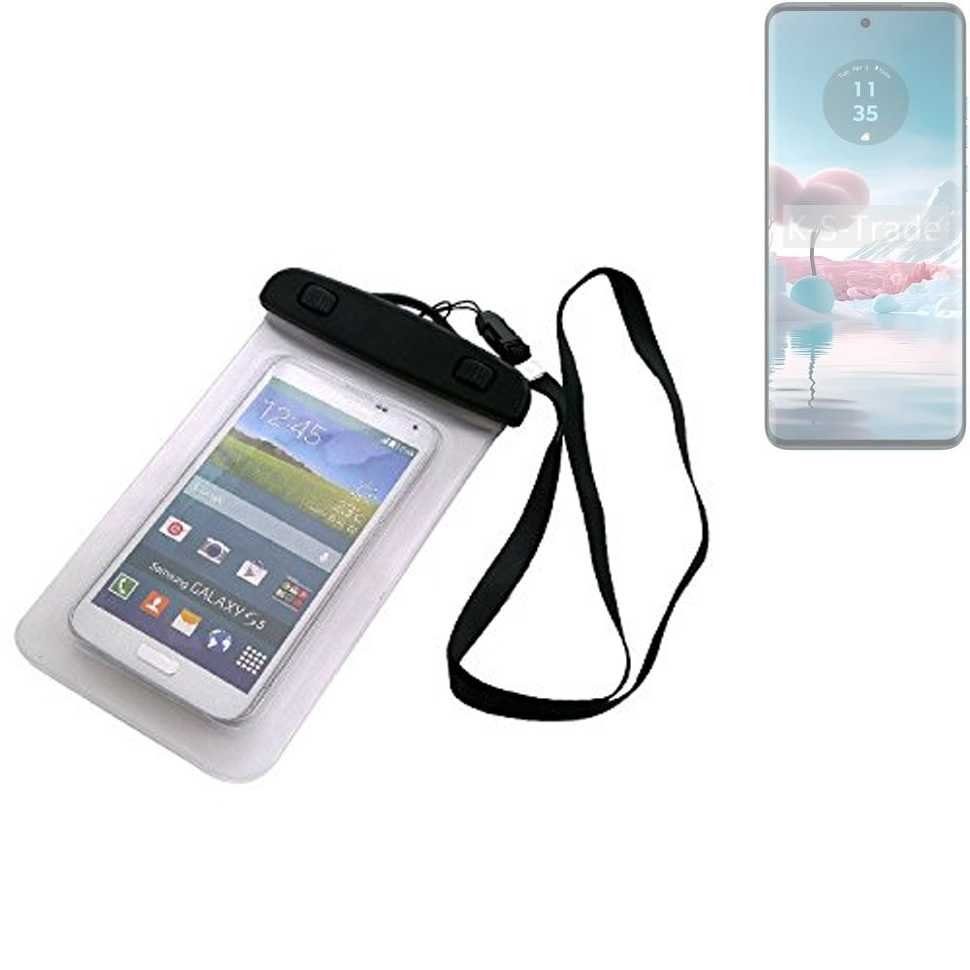 K-S-Trade Handyhülle für Motorola Edge 40 Neo, Schutz Hülle Handy Hülle Beach Bag wasserdicht 16cm x 10cm