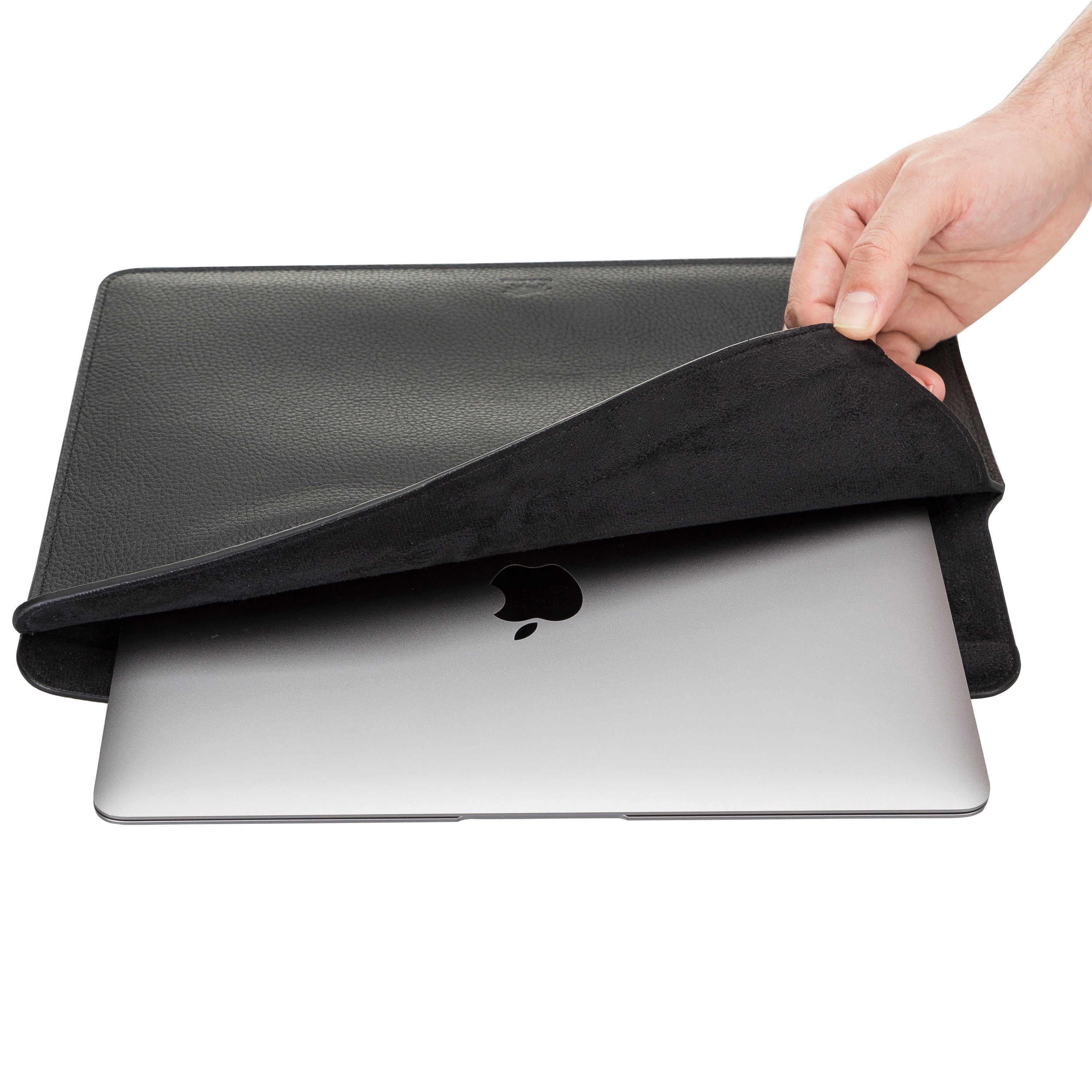 Solo Pelle Laptop-Hülle Solo Pelle Laptop-Hülle MacBook Pro 14 + 13 Zoll & Air Retina 13 Zoll 35,6 cm (14 Zoll), Extra Slim und perfekter Magnetverschluss