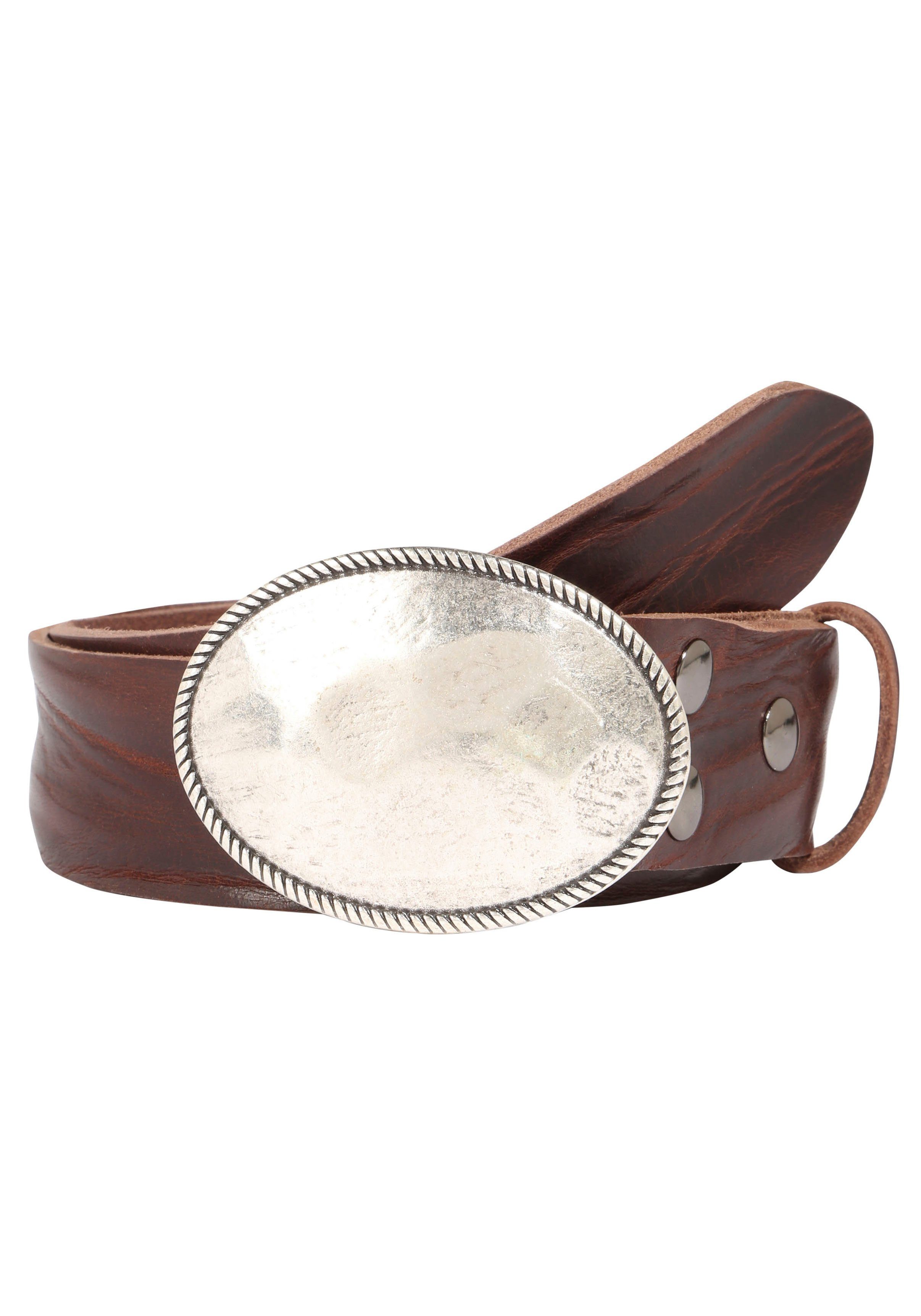 Rettungsring Gürtel Ledergürtel mit austauschbarer Schließe »Oval Matt Gehä günstig online kaufen