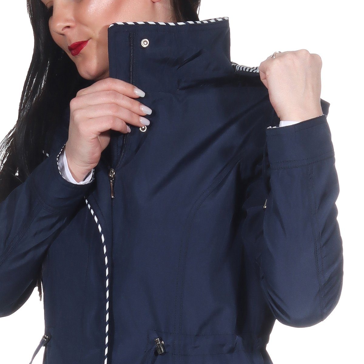 Aurela Damenmode Sommerjacke Windbreaker Damen Sommer Jacke Maritme Übergangsjacke