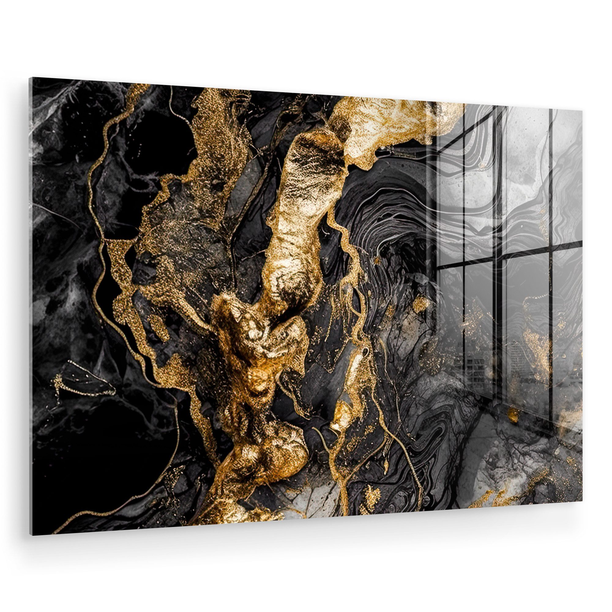 MuchoWow Acrylglasbild Marmor - Schwarz - günstig online kaufen