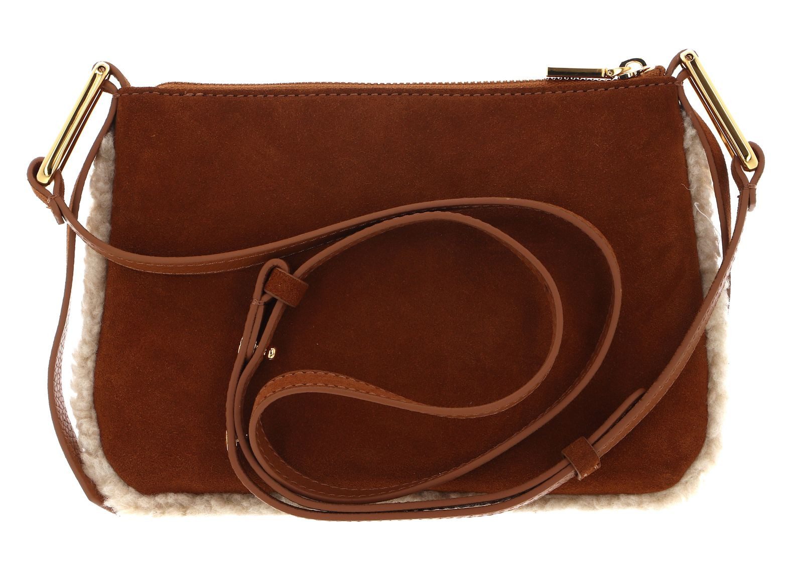 COCCINELLE Umhängetasche Eco Shearling Suede Leather Mini Bag, aus echtem Rindsleder