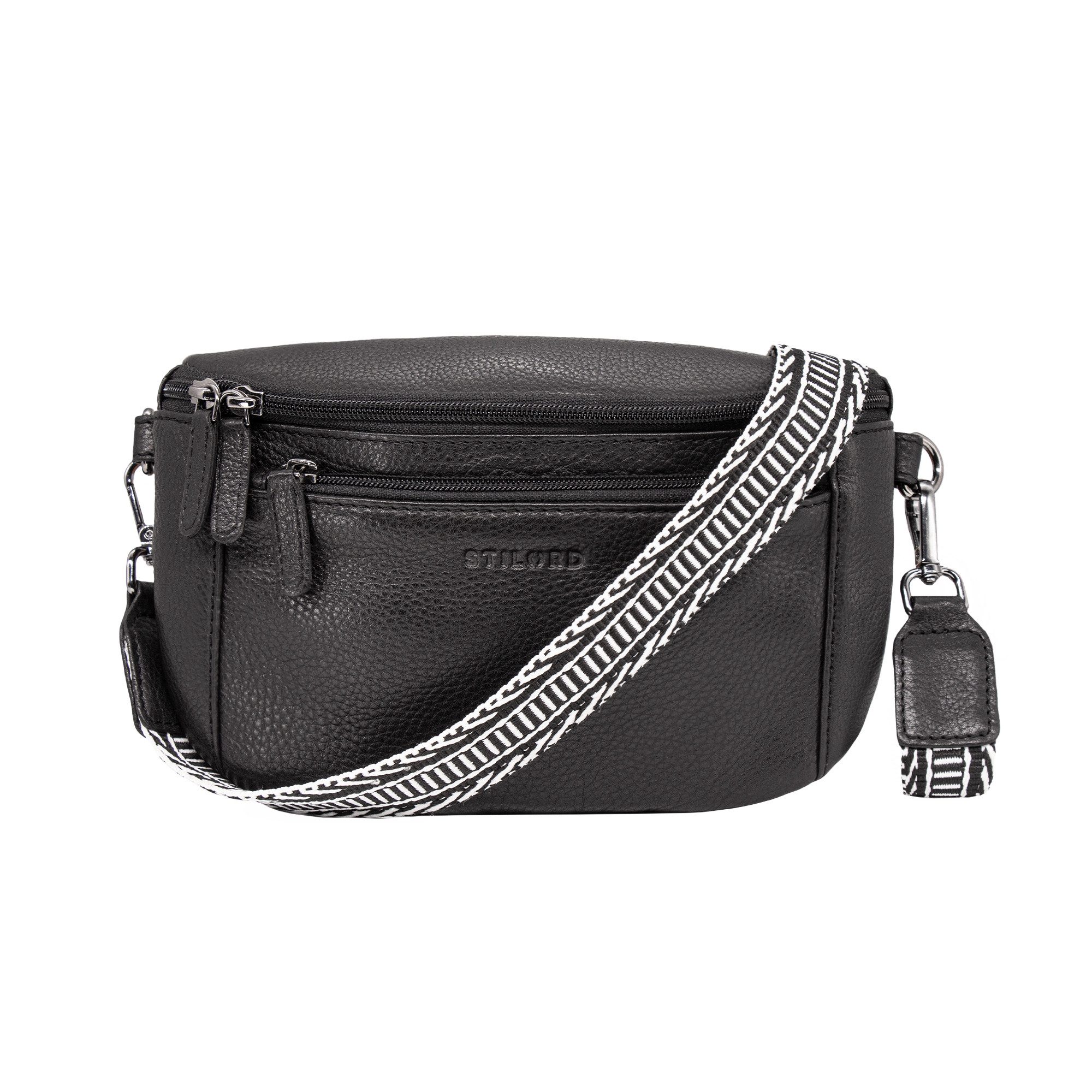 STILORD Bauchtasche "Iowa" Crossbody Bag Damen Leder 2 in 1 Leder Bauchtasche