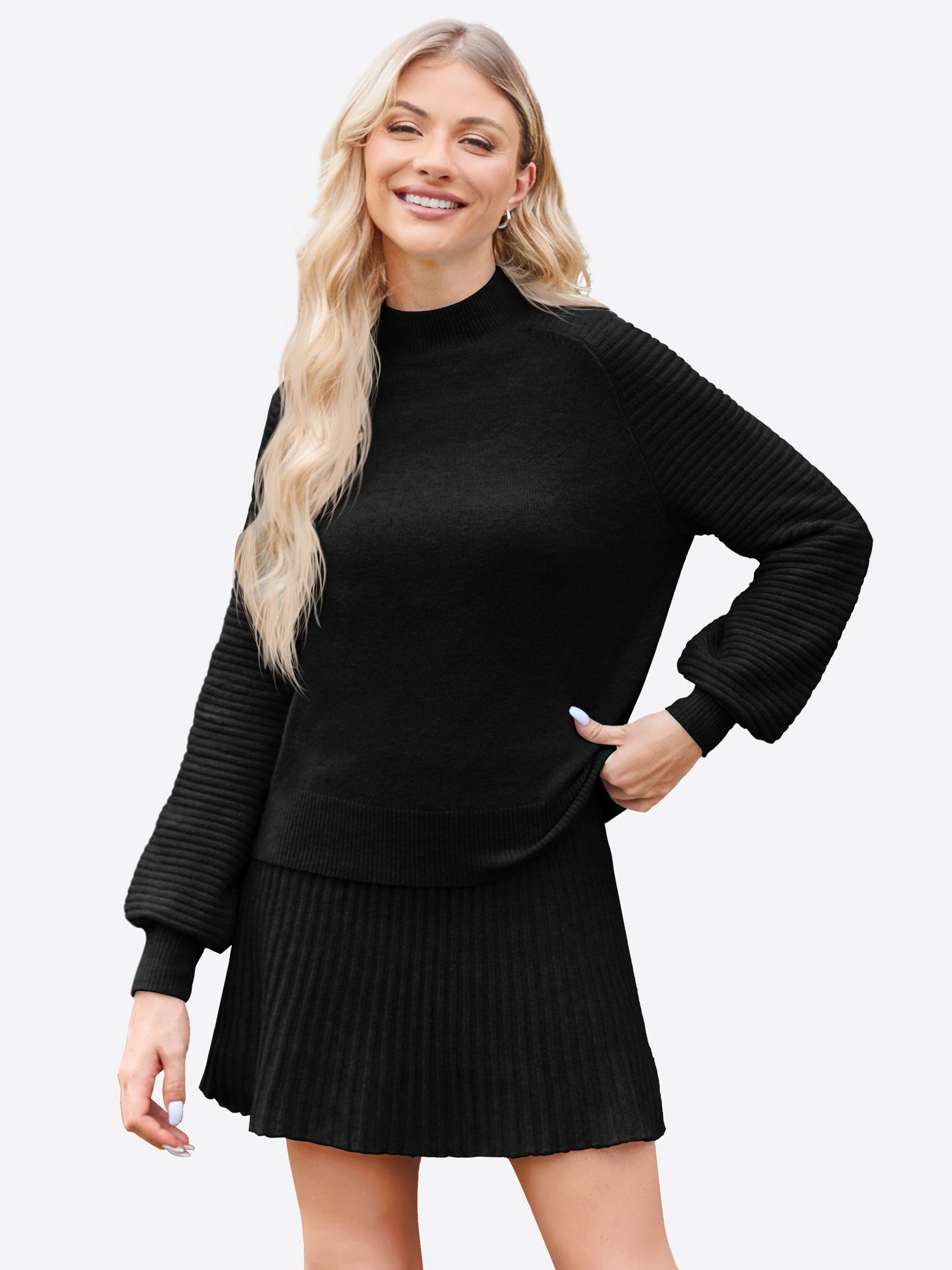 Imily Bela Strickkleid 2-teiliger Damen Strickanzug (Set, 2-tlg., Pullover+ günstig online kaufen