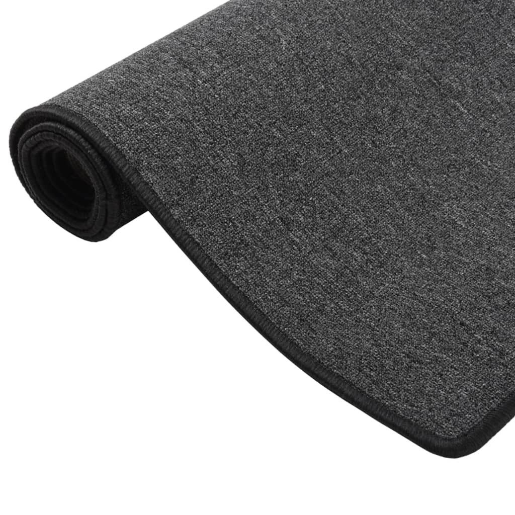vidaXL Teppich Teppichläufer Anthrazit 50x200 cm, Rechteckig, Höhe: 0.3 mm – Bild 2 von 5