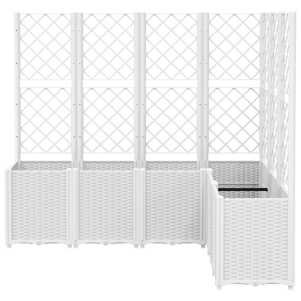 vidaXL Blumentopf Pflanzkübel mit Rankgitter Weiß günstig online kaufen