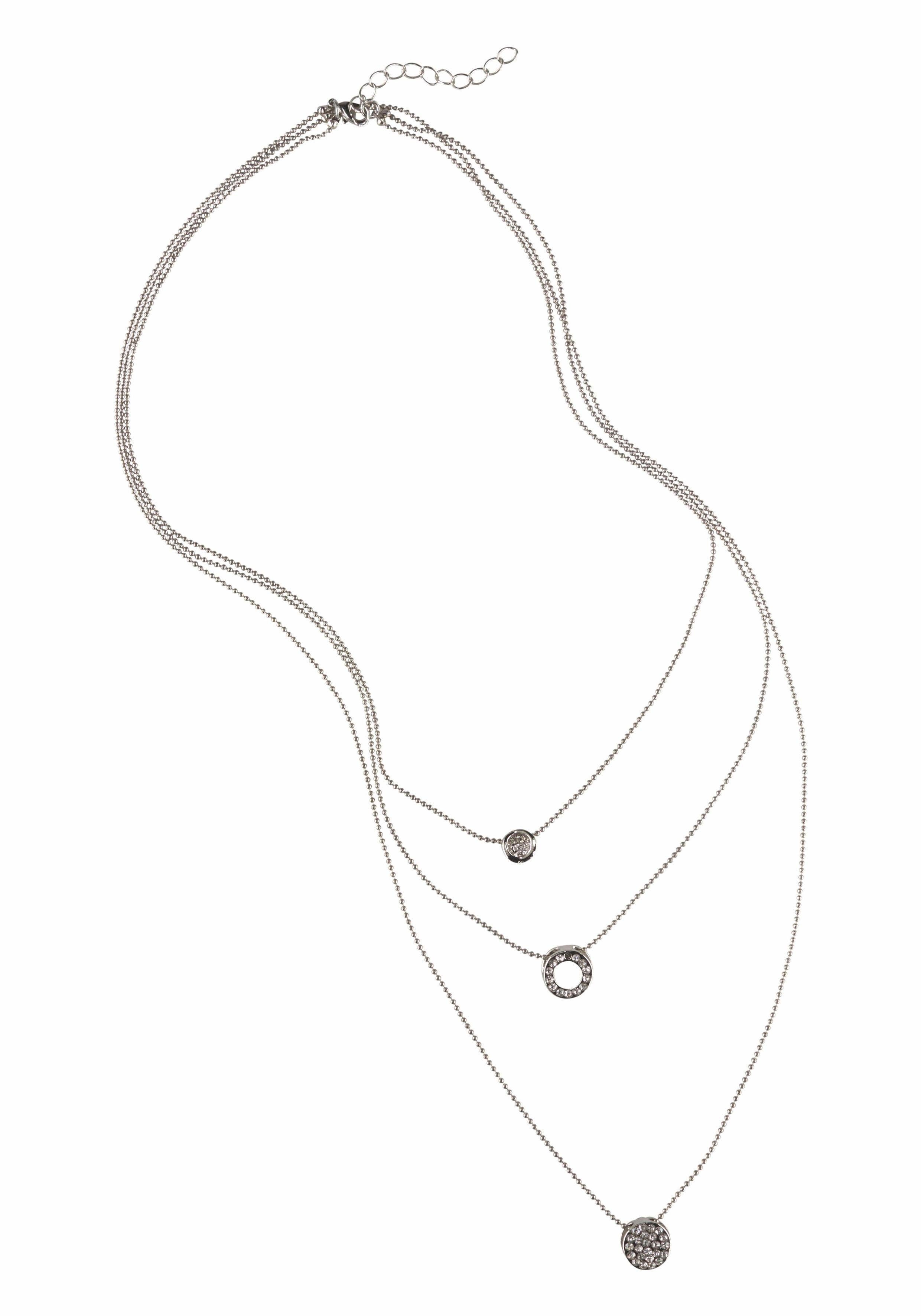 Kette mit Anhänger Layering Kette mit 3 runden Anhängern