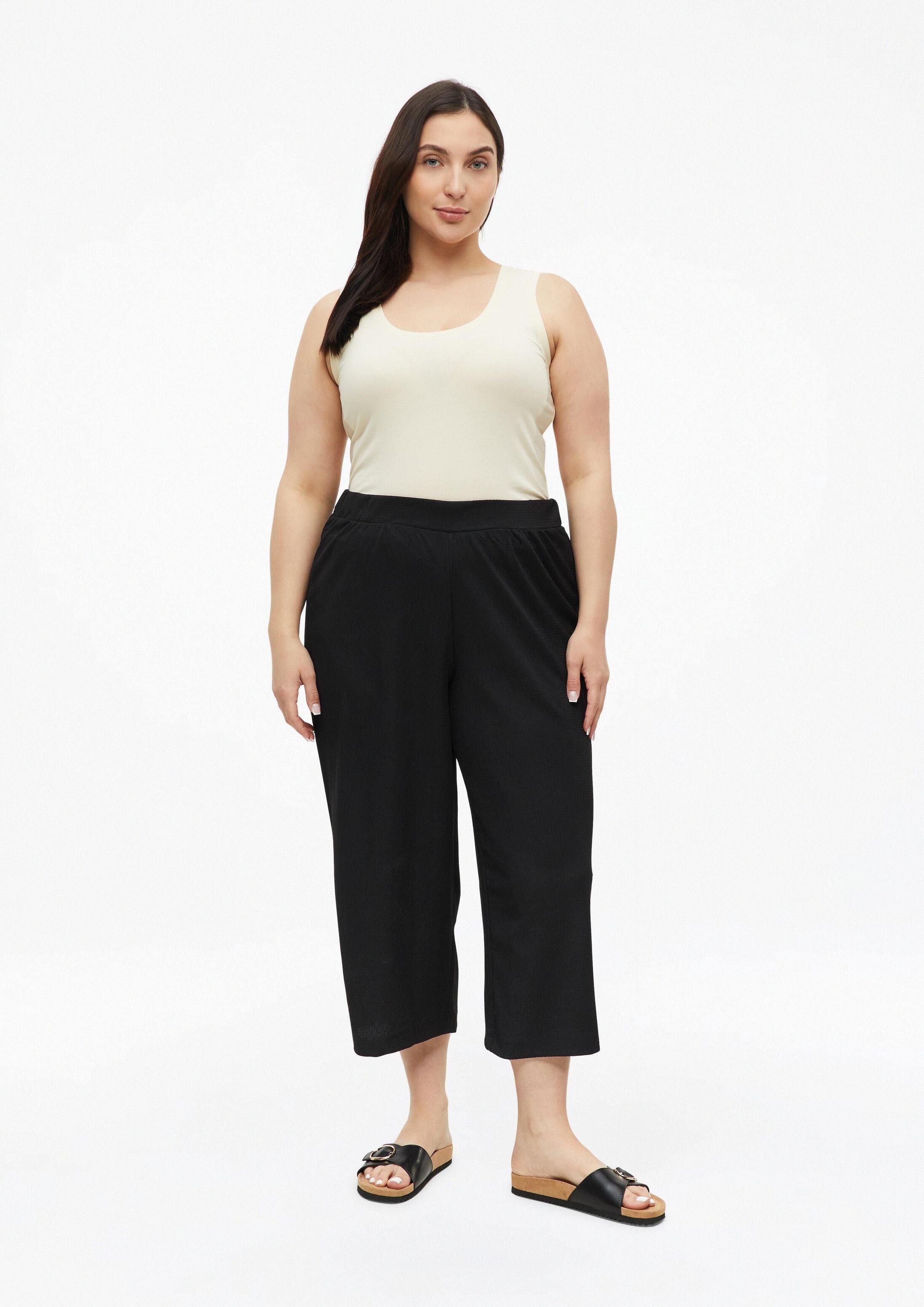 s.Oliver Culotte Hose Strukturierte Culotte mit Elastikbund