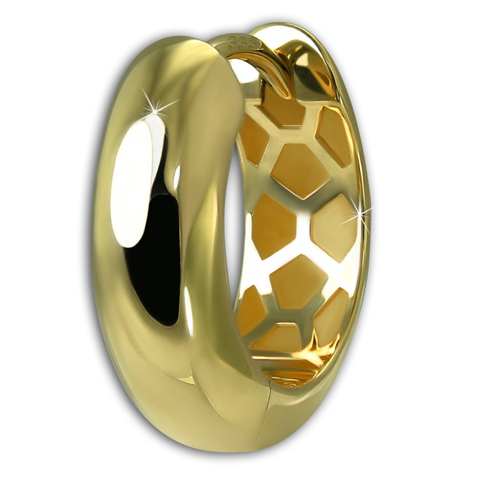 GoldDream Paar Creolen GoldDream Creole Glanz 15mm Ohrring 333er (Creolen), Damen Creolen Glanz aus 333 Gelbgold - 8 Karat, Farbe: gold