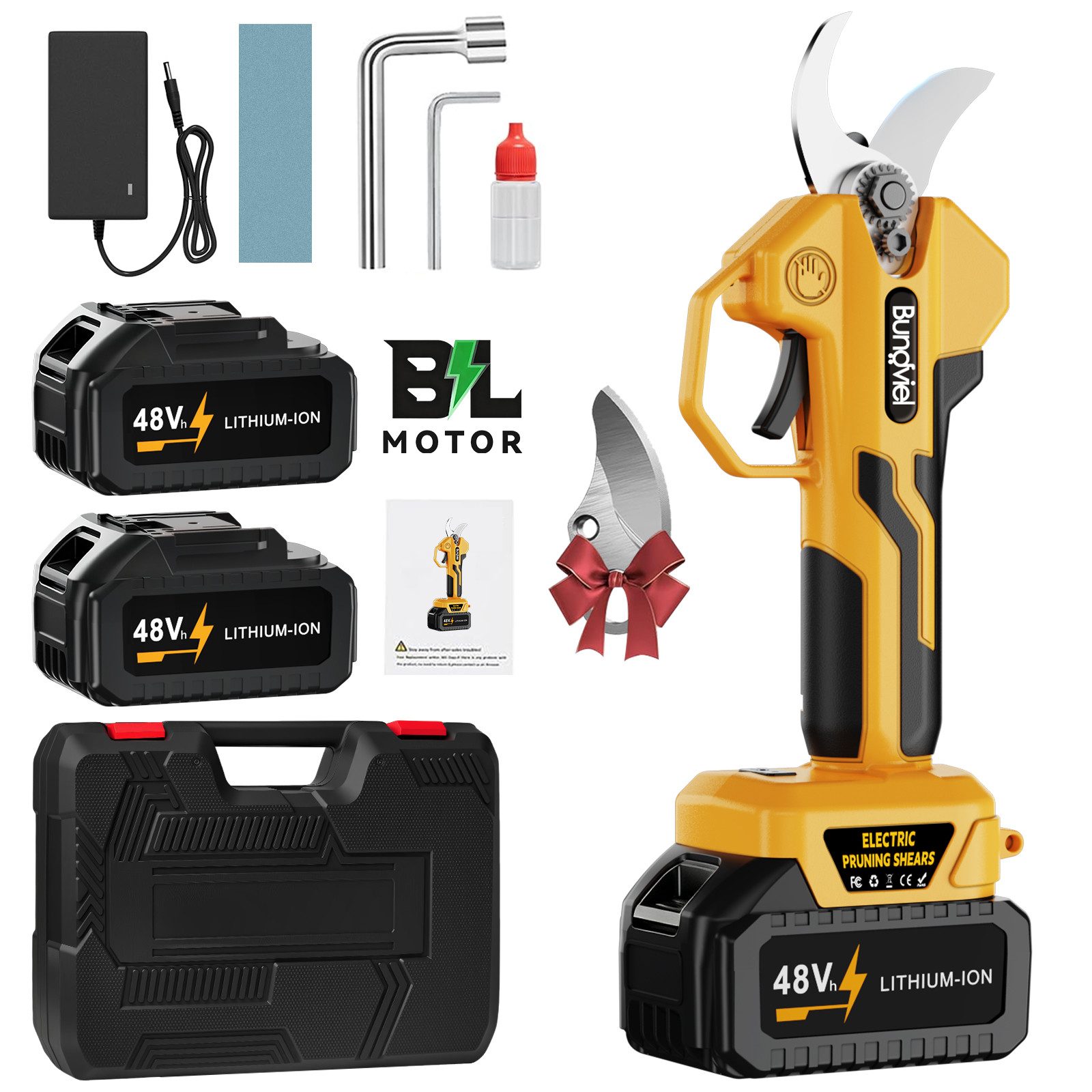 Bundviel Akku-Astschere 21V.Elektrische Gartenschere-Akku Astschere Baumschere Rosenschere