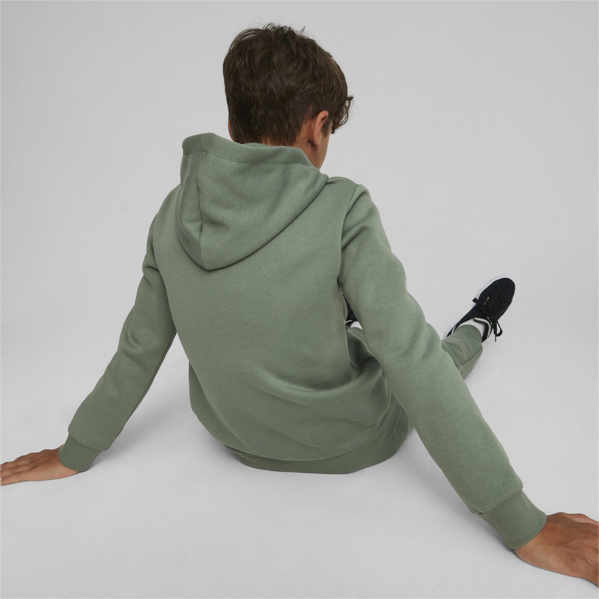 Jungen Logo Green großem mit PUMA Sweatshirt Eucalyptus Essentials Hoodie