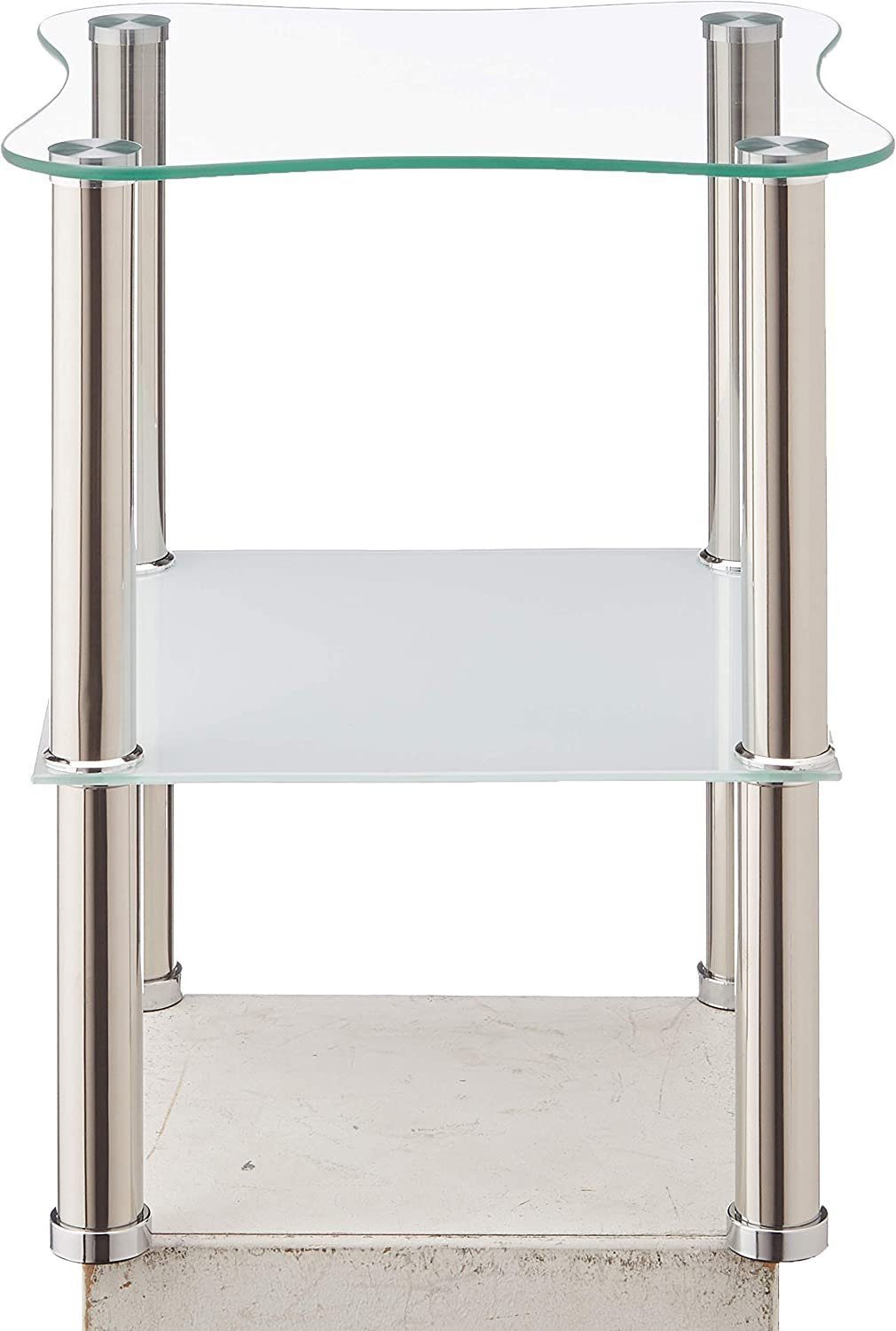 HAKU Beistelltisch Beistelltisch edelstahl - Sofatisch weiß - B 40 x H 47 x T 40 cm (1 Stück), Beistelltisch aus Edelstahl