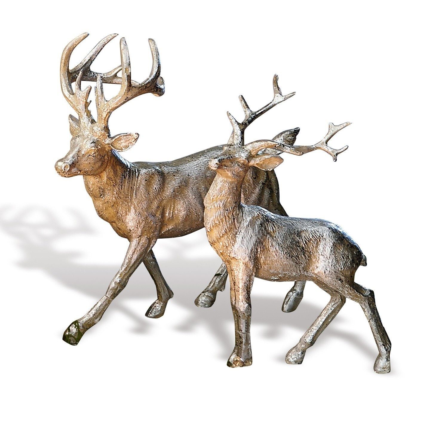 Weihnachtsfigur Hirsche 2er Set Rudy & Son silber