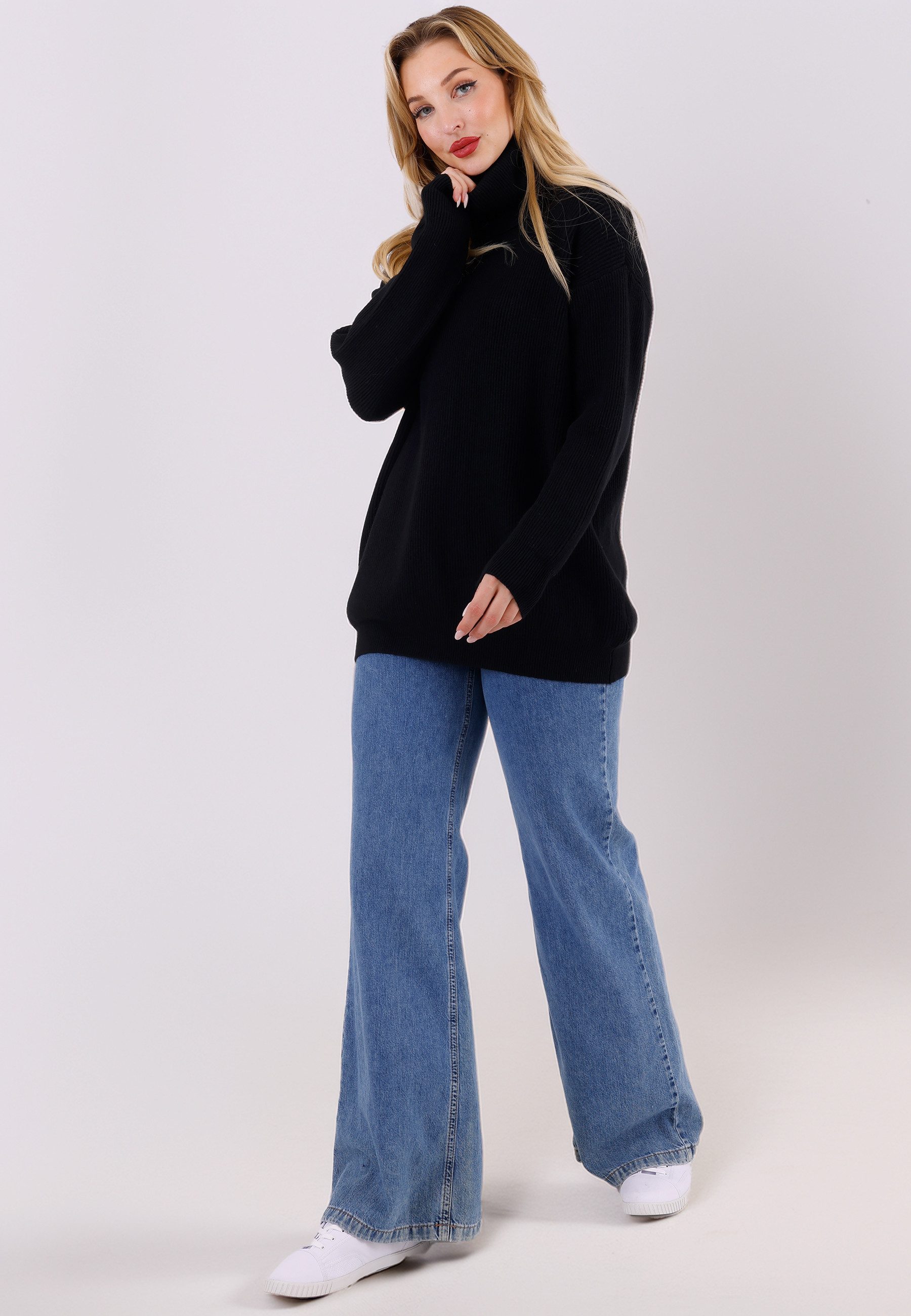 YC Fashion & Style Rollkragenpullover Basic Pullover aus Feinstrick – One Size (34–40) (1-tlg) in Unifarbe