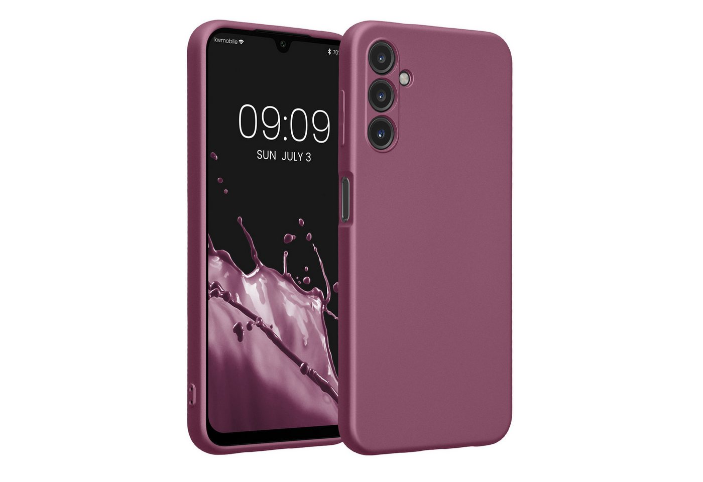 kwmobile Smartphone-Hülle Handyhülle für Samsung Galaxy A14 5G Hülle, weiche Silikon Case metallisch schimmernd - Schutzhülle Cover