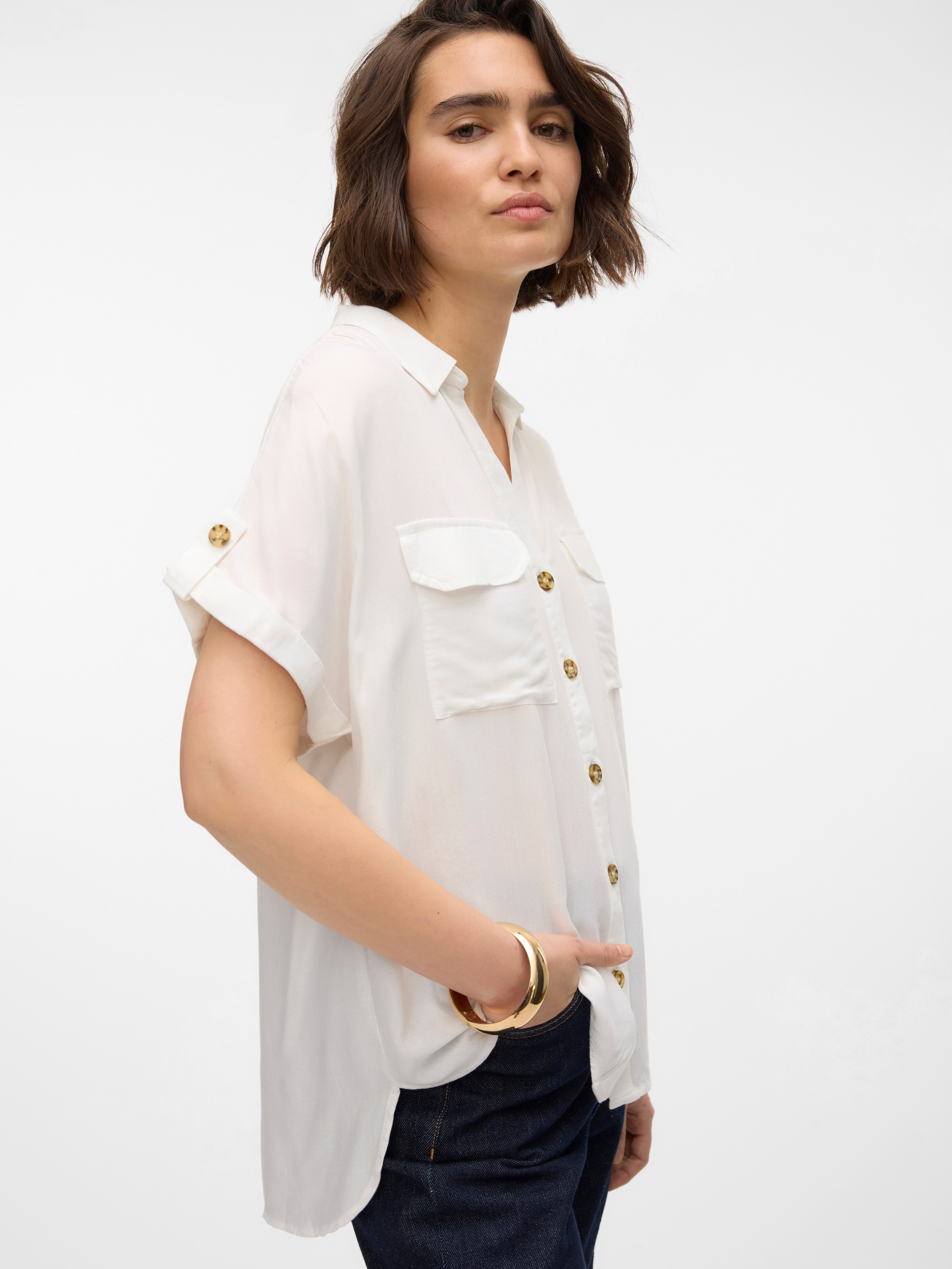 Vero Moda Kurzarmbluse VMBUMPY S/S SHIRT WVN GA NOOS Viskose, regular fit – Bild 3 von 5