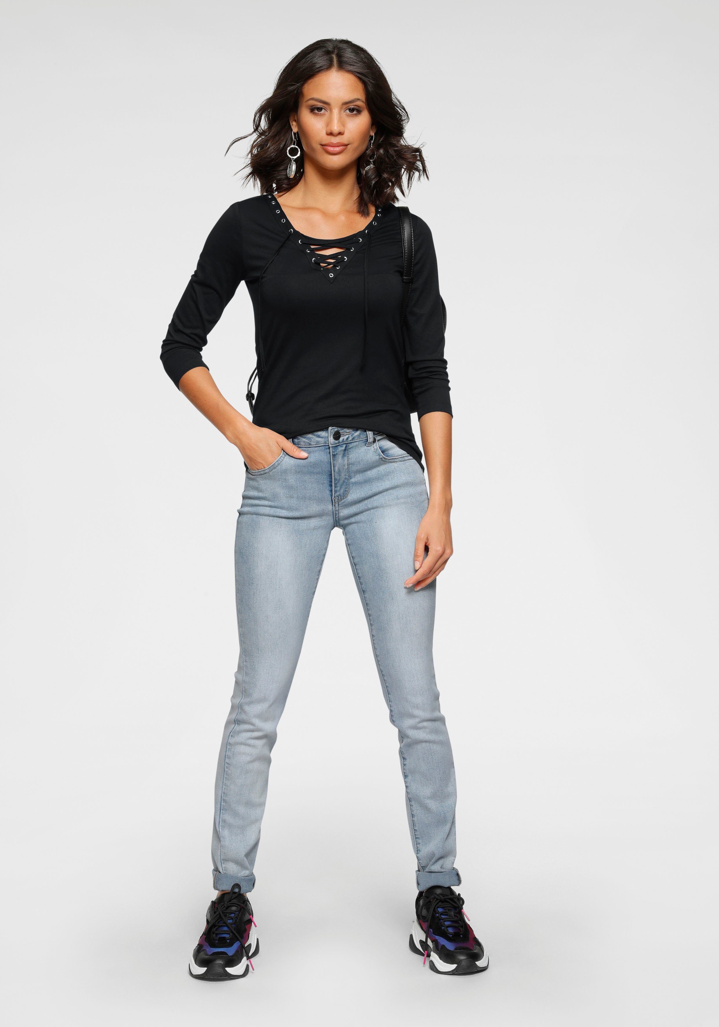 Laura Scott 3/4-Arm-Shirt sehr figurbetont, elastisches Material – Bild 5 von 5