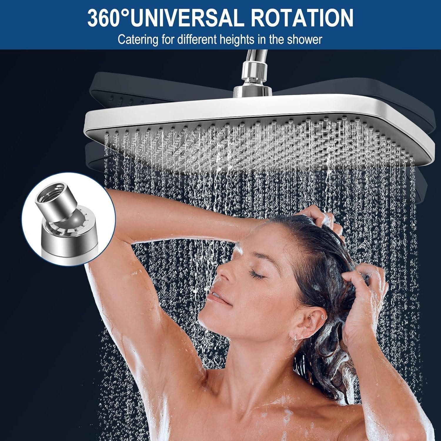 LuxusKollektion Regenduschkopf Duschkopf Regendusche 12 Zoll Edelstahl 304 selbstreinigend – Bild 5 von 5