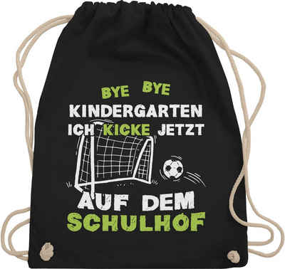 Shirtracer Turnbeutel Bye Bye Kindergarten - Kicke Schulhof, Schulanfang & Einschulung Geschenk Turnbeutel