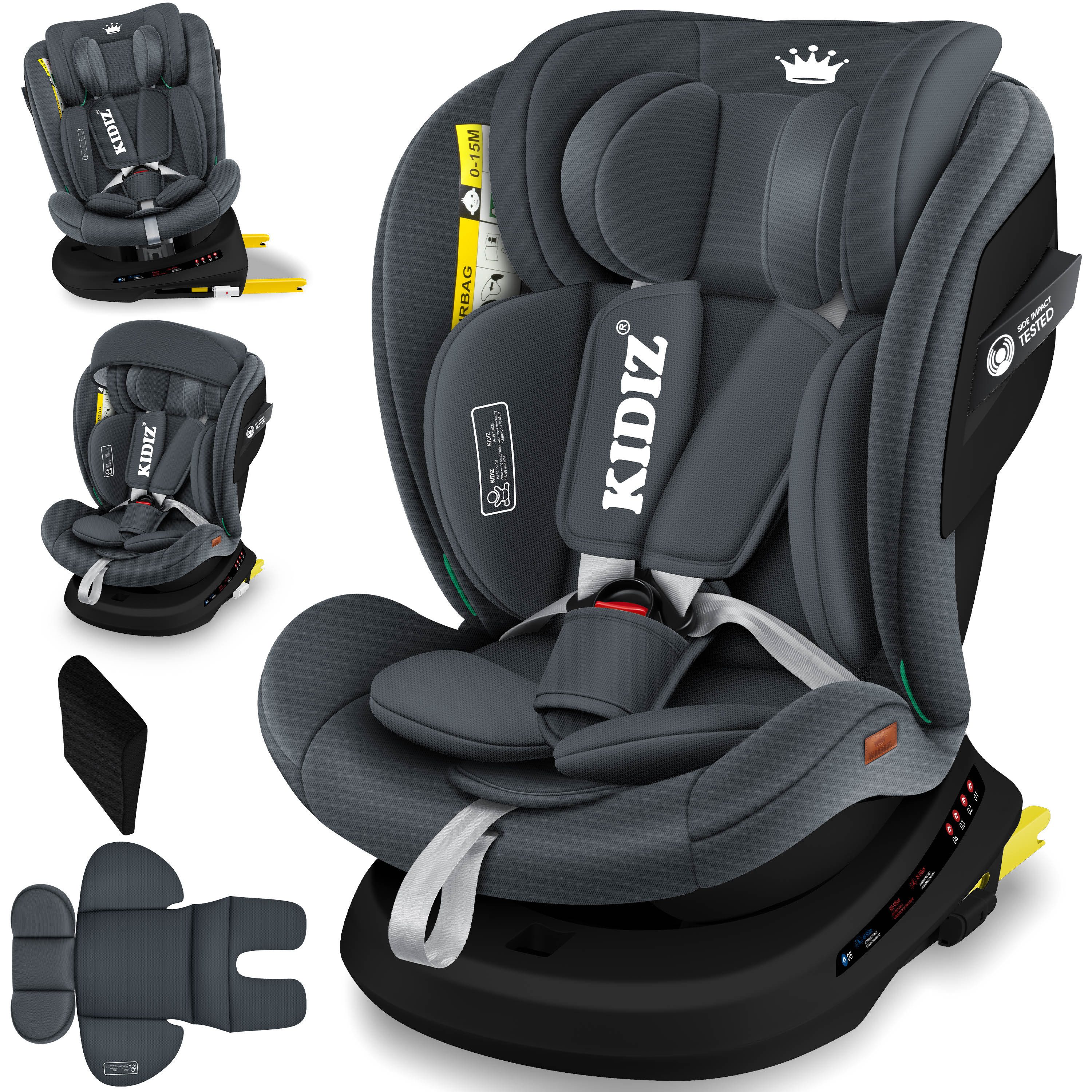 KIDIZ Autokindersitz, Kindersitz Baby Autositz Kinderautositz Isofix Top Tether 360