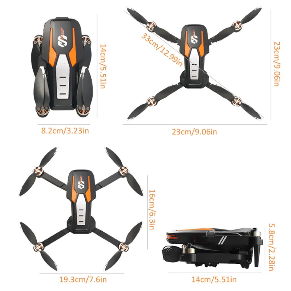 FACEGLE Klappdrohne LU80 mit bürstenlosem Motor2,4-Zoll-HD-Sender Drohne (4-Wege-Hindernisvermeidung & 90° Dualkamera)