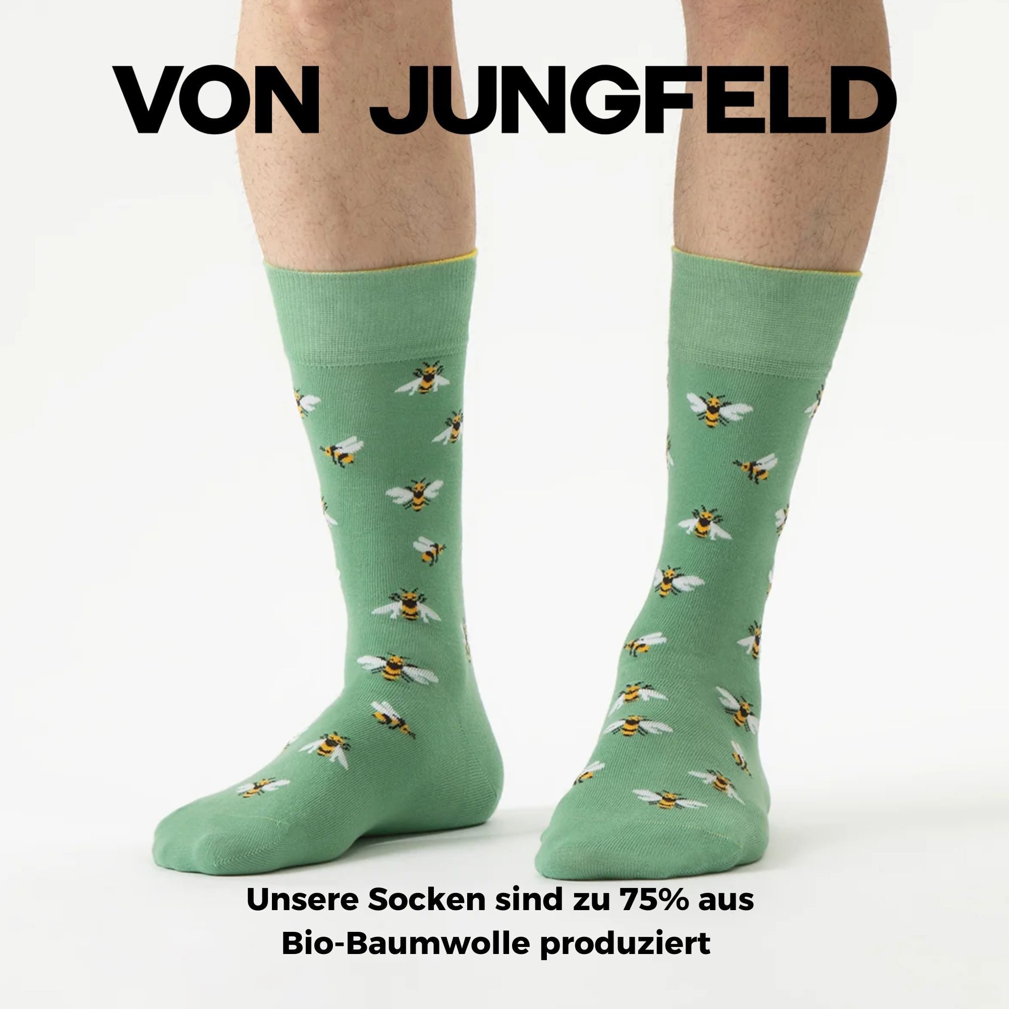 von Jungfeld Socken Biene Icon Bio-Baumwolle 35-46 Unisex (1-Paar, 1 Paar) günstig online kaufen