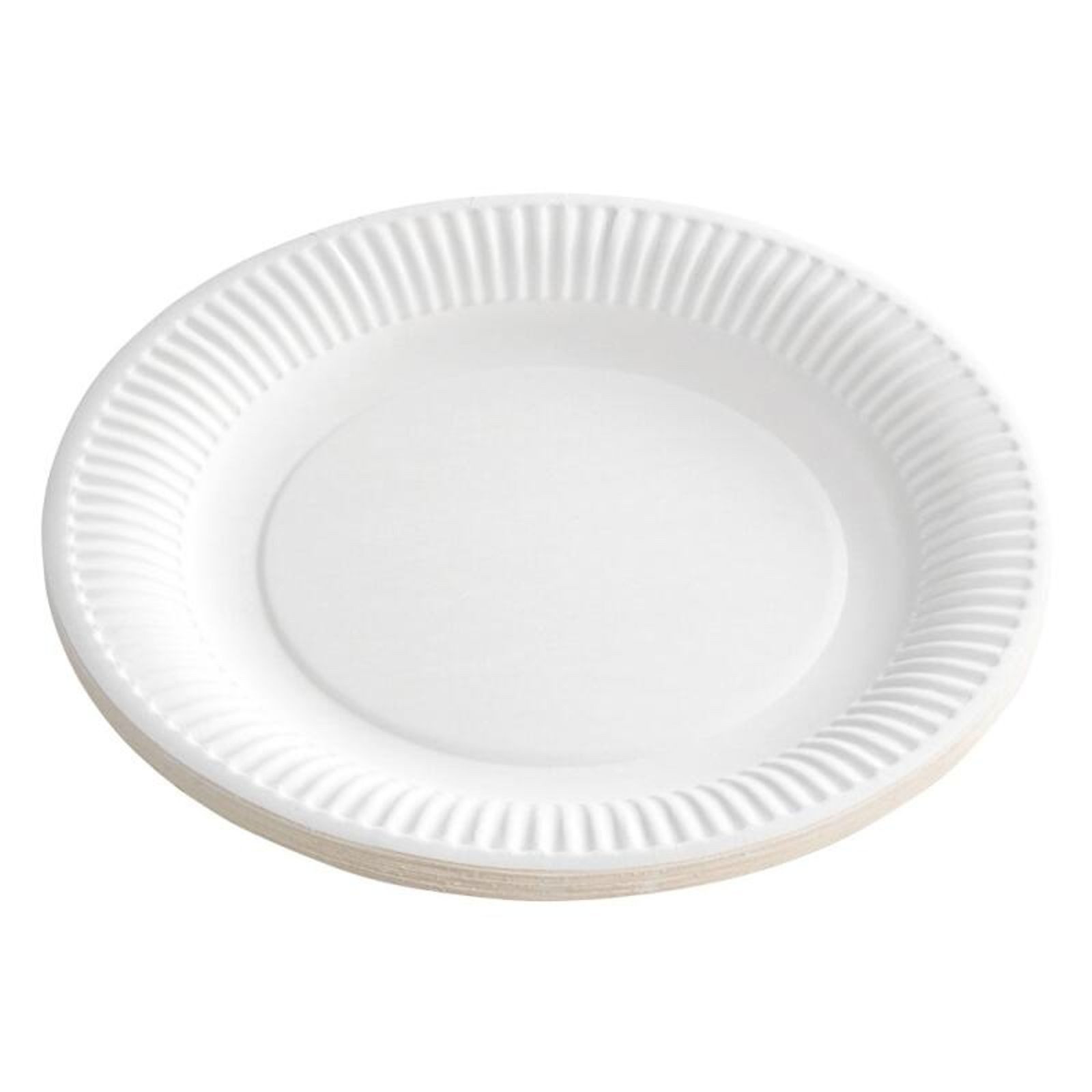 BURI Teller 25x Pappteller 20er Packung Weiß Einwegschalen Papier Grill Speise