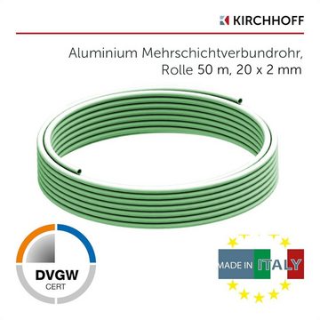 Kirchhoff Alu-Verbundrohr 988901455, PEX Aluverbundrohr, PEX Mehrschichtverbundrohr grau isoliert, 50m Rolle, 20x2mm, DVGW
