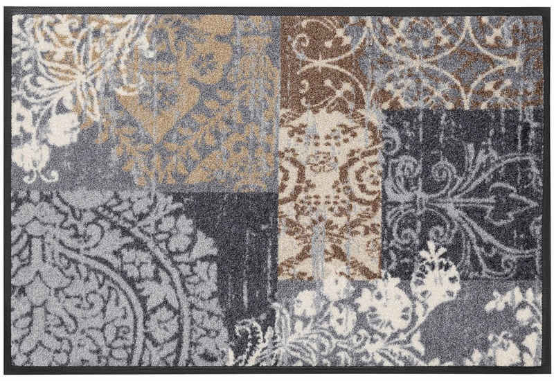 Fußmatte Armonia, wash+dry by Kleen-Tex, rechteckig, Höhe: 7 mm, Schmutzfangmatte, Patchwork Design, Ornamente, rutschhemmend, waschbar
